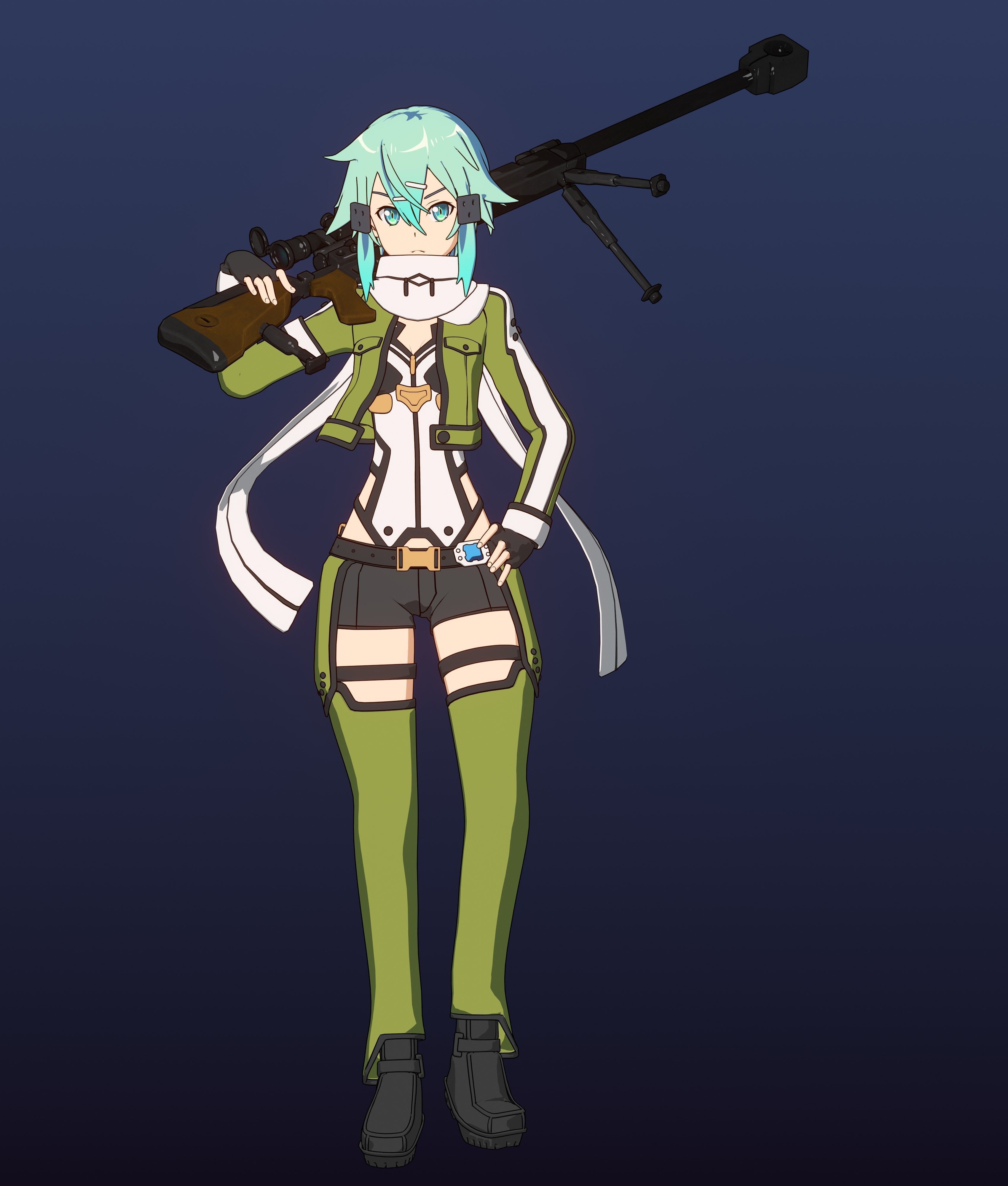 Sinon - SAO - Model 3D Blender 3D model_12
