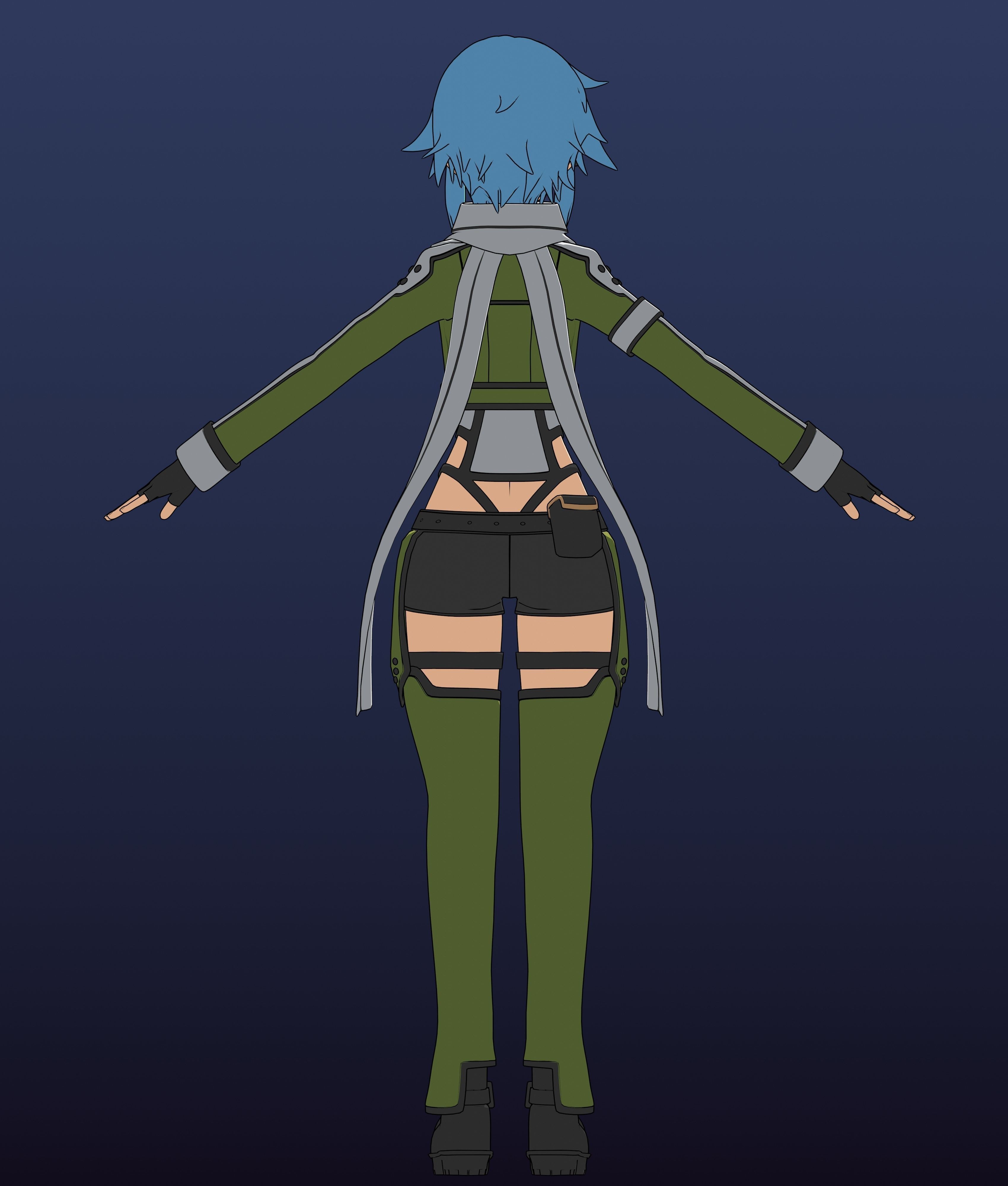 Sinon - SAO - Model 3D Blender 3D model_19