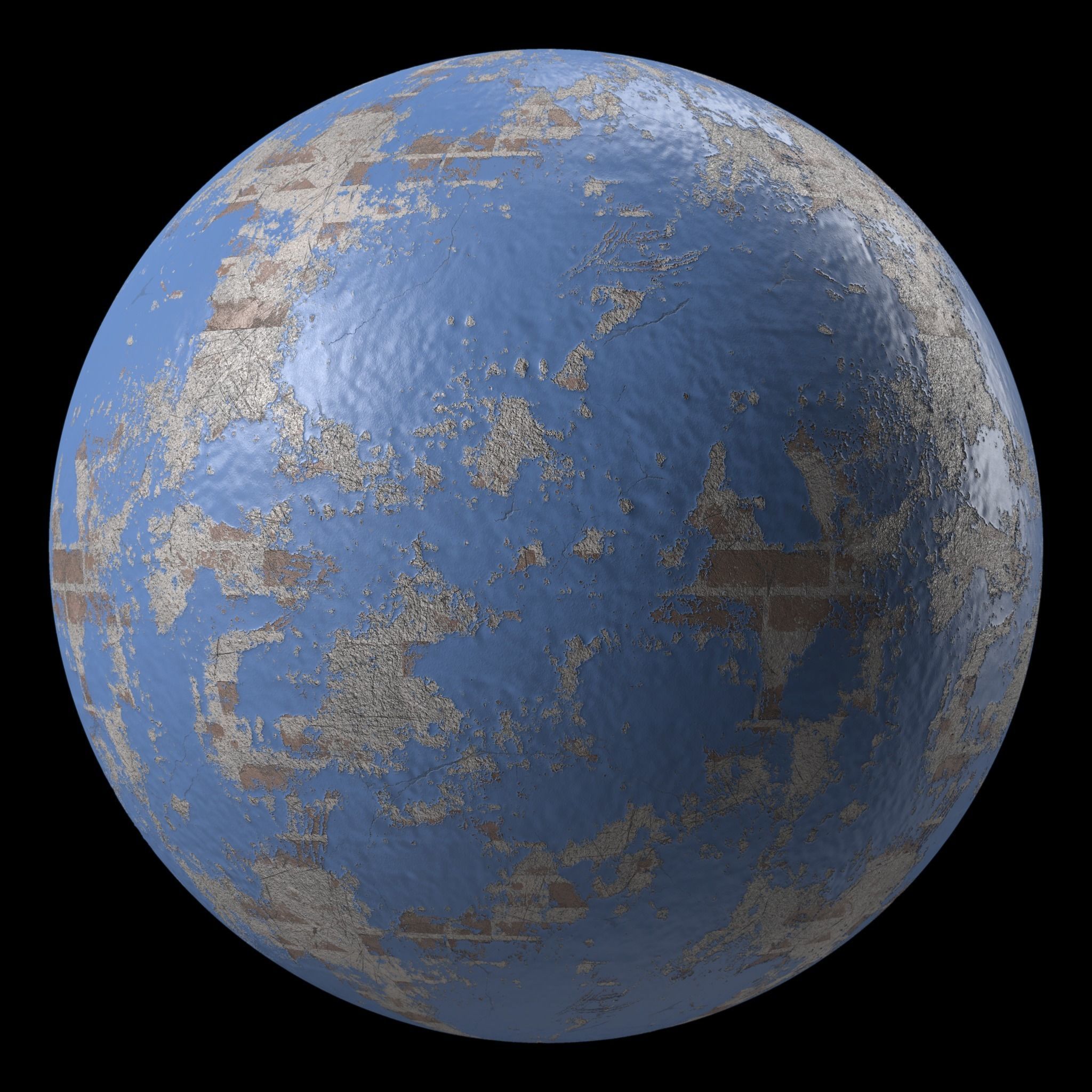 Plaster Materials 29- Painted Wall By Bricks sbsar Pbr seamless Texture_1