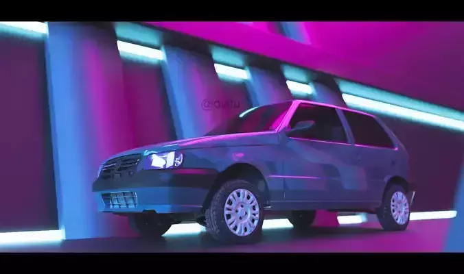 Fiat uno mille duas portas 3D model