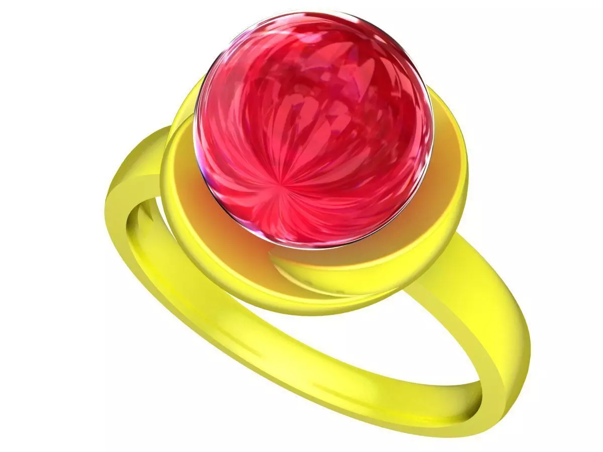 Stone Rings Model Round Cabochon Gemstone Ring 3D Jewelry Model 5217 3D model 3D ...