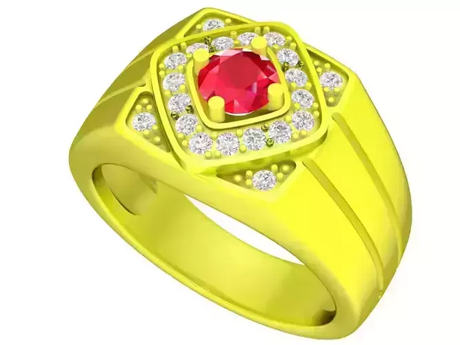 A5219 Luxury Diamond Ring For Businessman 3D Model