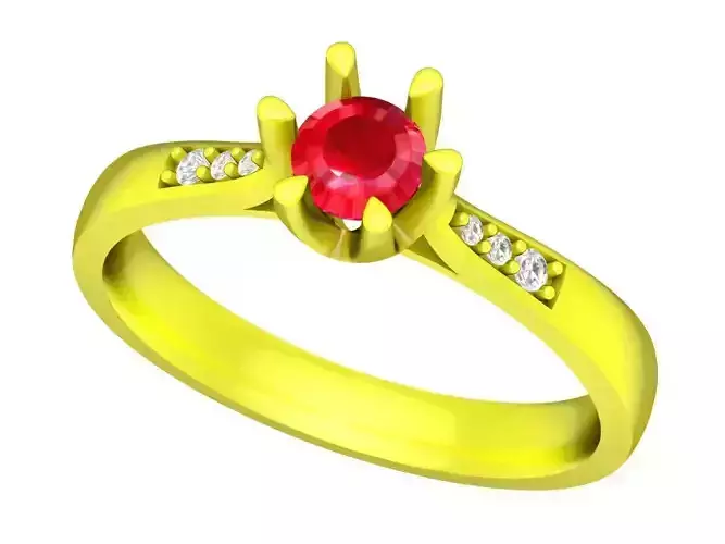 A5221 Simple Diamond Ring For Pretty Girls 3D Model