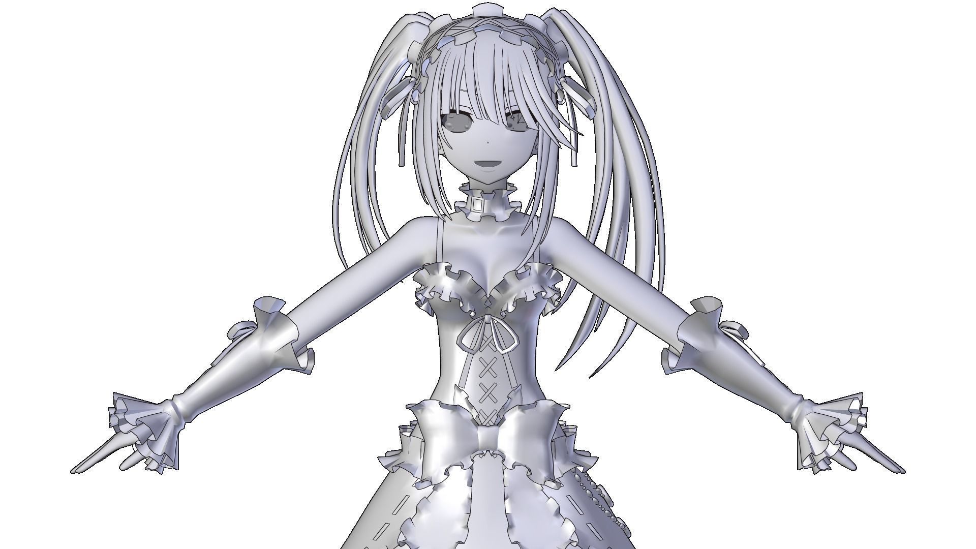 Kurumi Tokisaki - Date a Live - 3D Model Blender Low-poly 3D model_16