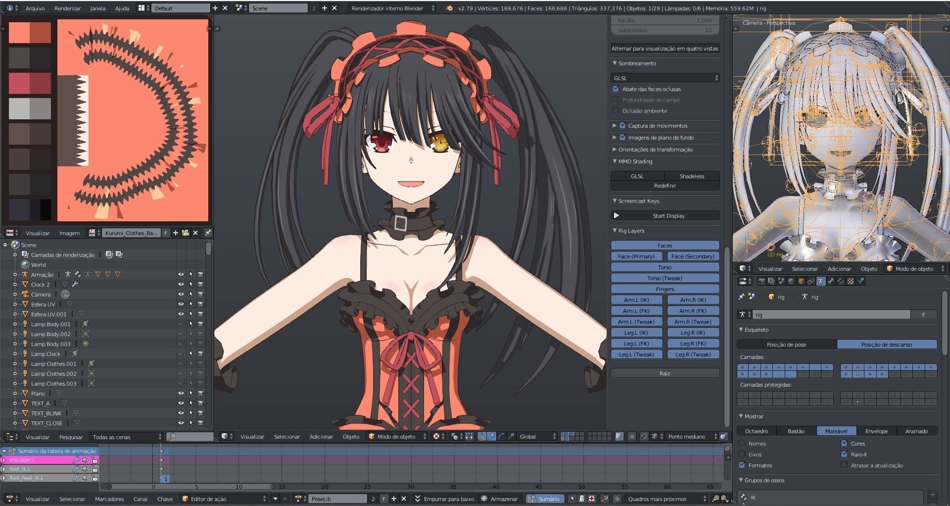 Kurumi Tokisaki - Date a Live - 3D Model Blender Low-poly 3D model_1