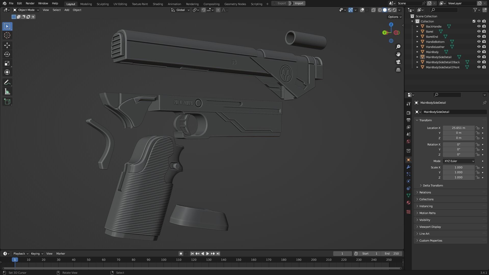 Bo-Katan Full Armor with Jetpack and Pistol for Cosplay 3D Model Collection_24