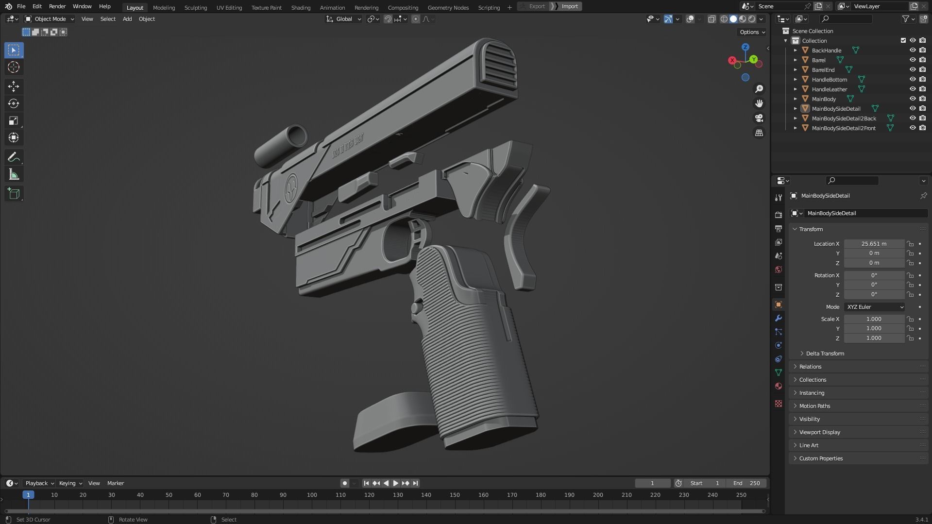 Bo-Katan Full Armor with Jetpack and Pistol for Cosplay 3D Model Collection_26