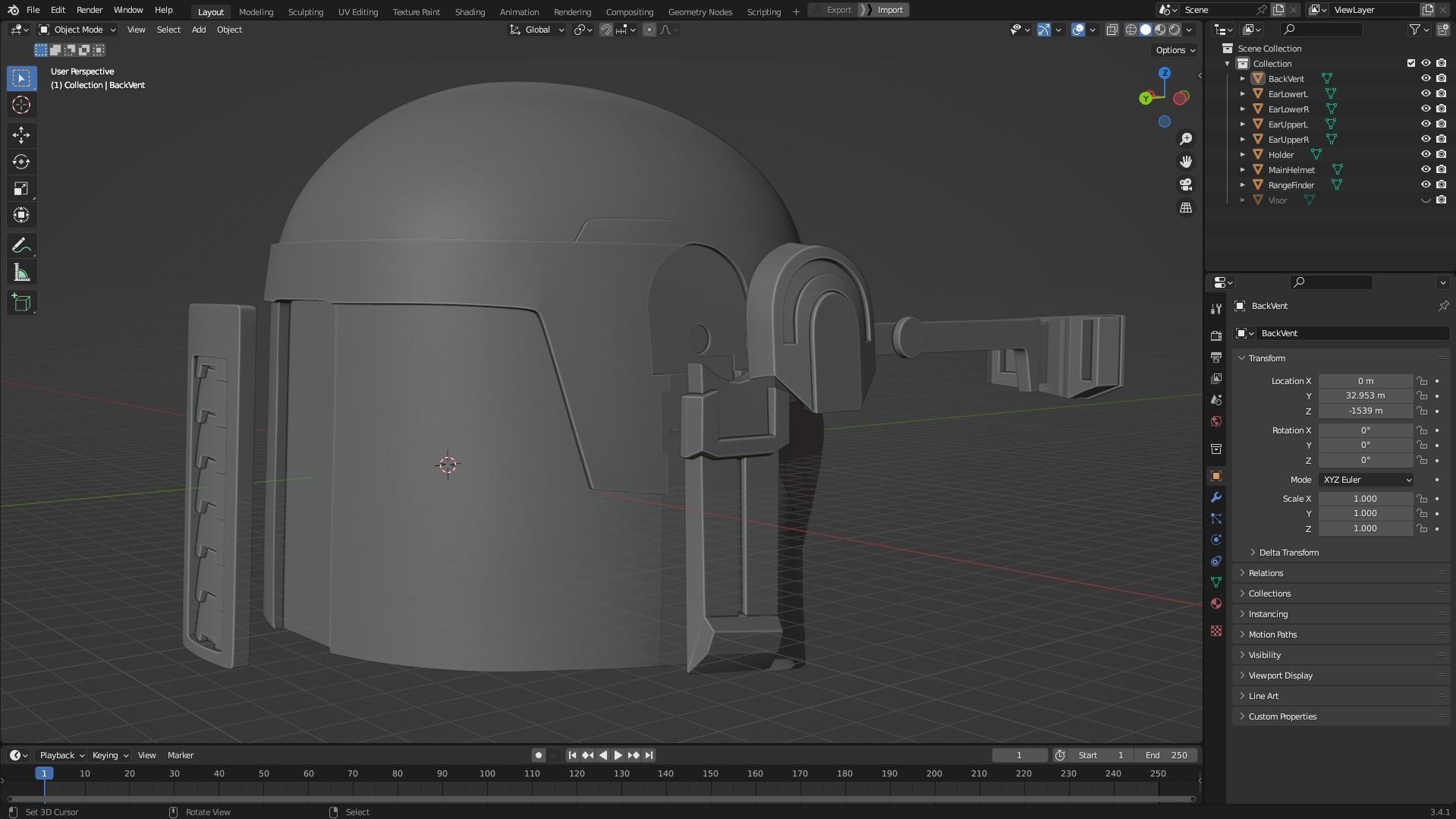 Bo-Katan Full Armor with Jetpack and Pistol for Cosplay 3D Model Collection_20