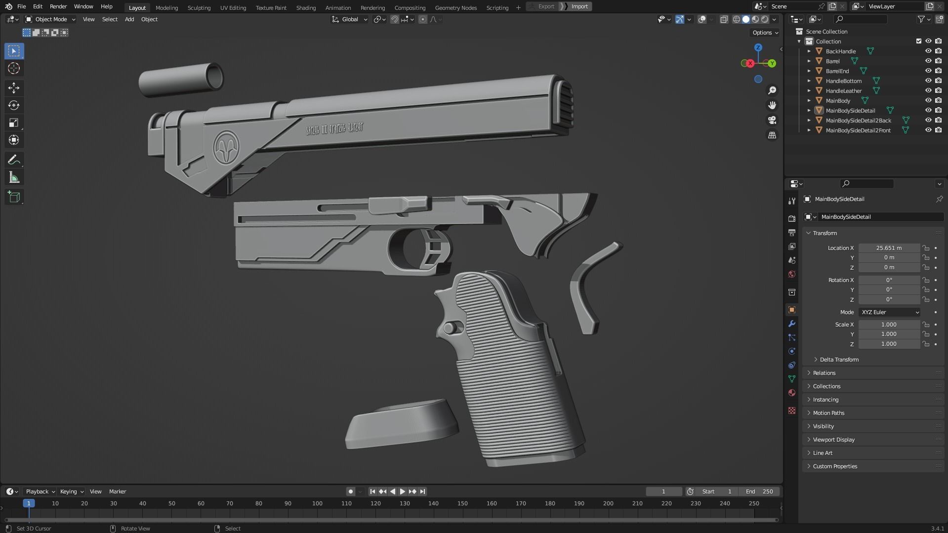 Bo-Katan Full Armor with Jetpack and Pistol for Cosplay 3D Model Collection_25