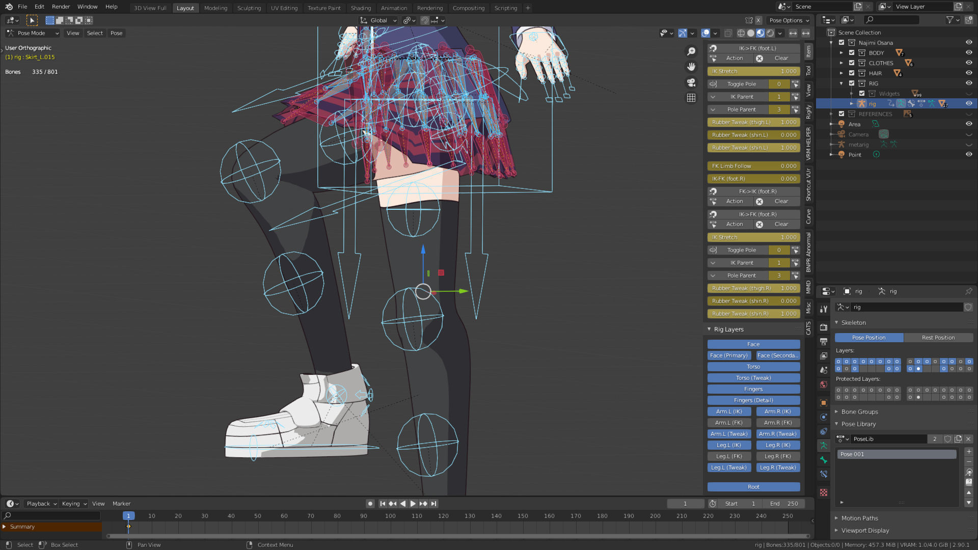 Najimi Osana - Komi Cant Communicate - 3D Model Blender Low-poly 3D model_4