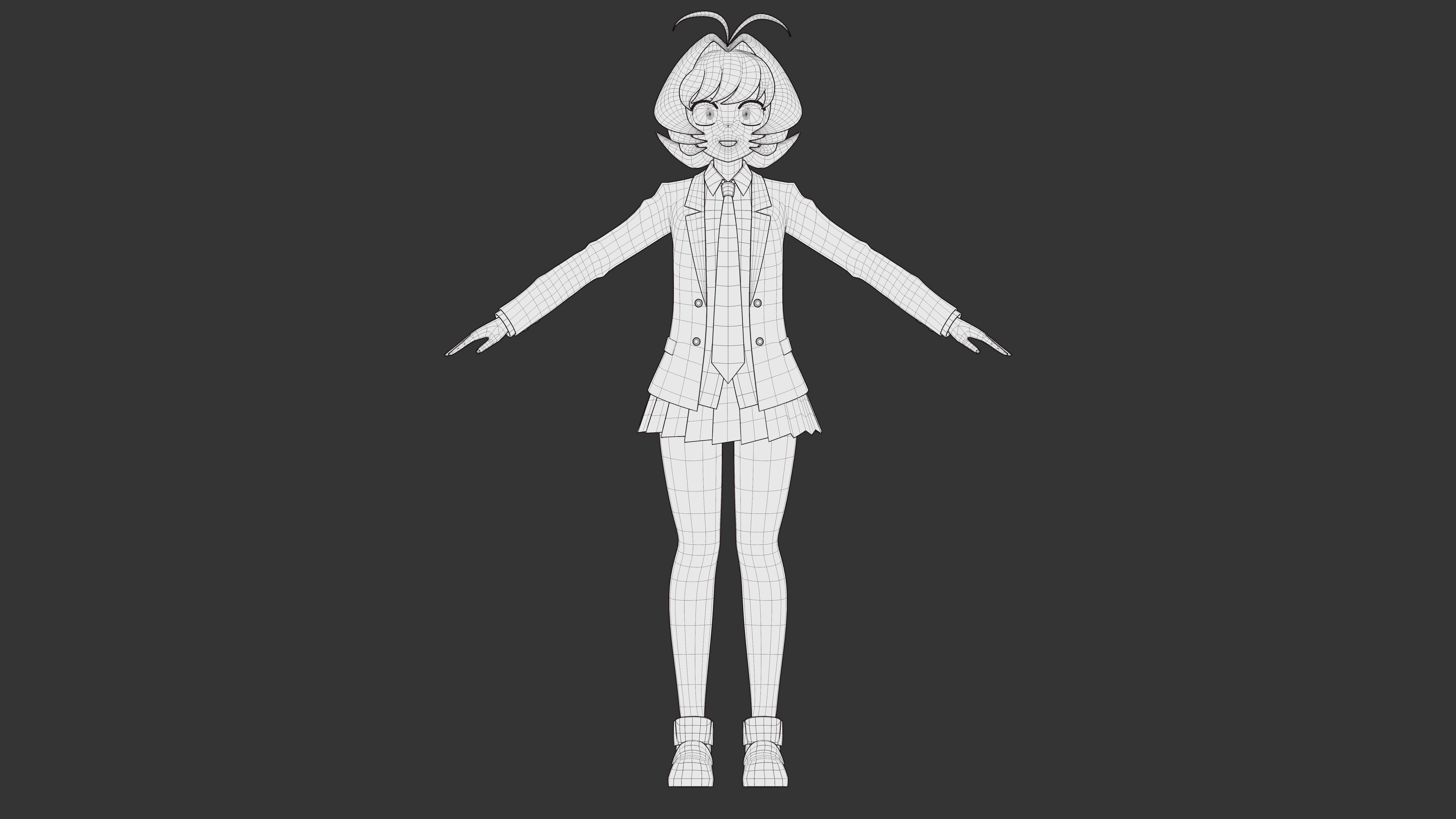 Najimi Osana - Komi Cant Communicate - 3D Model Blender Low-poly 3D model_9