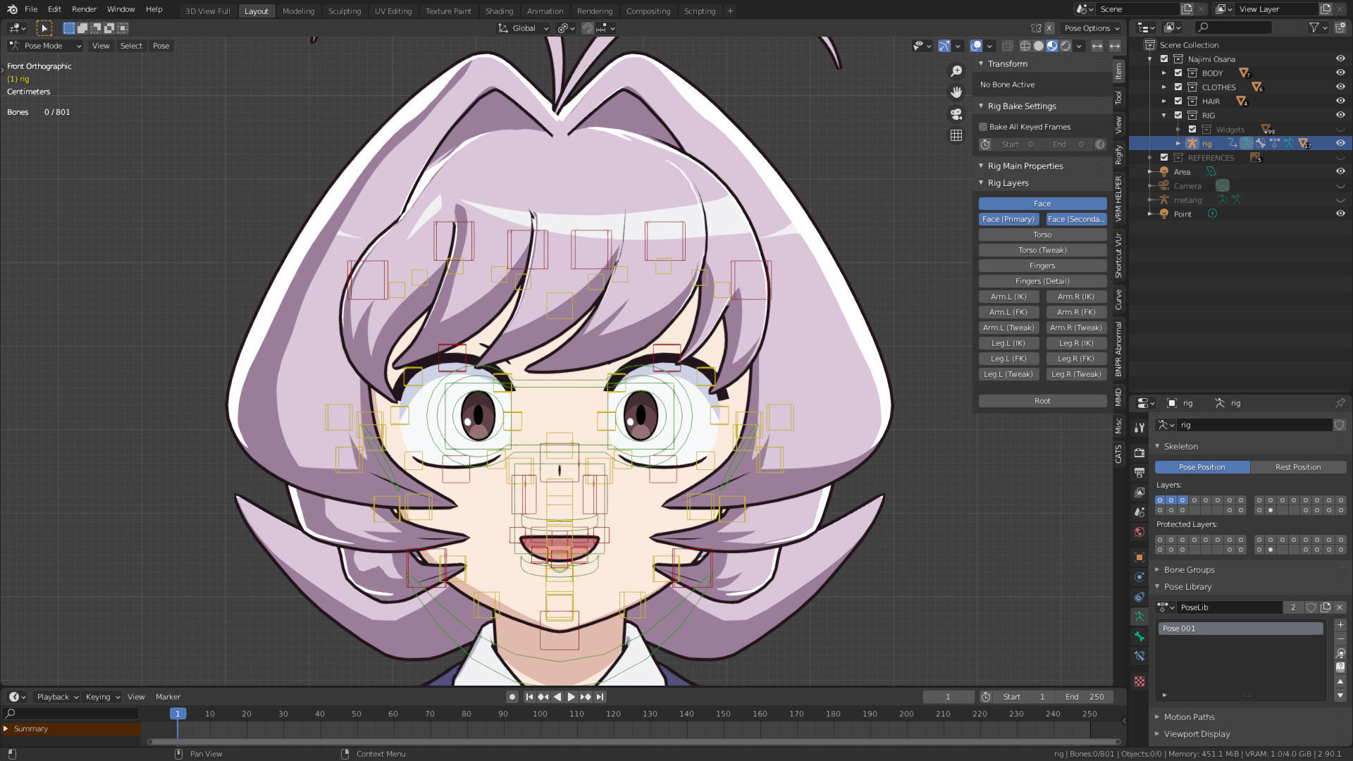 Najimi Osana - Komi Cant Communicate - 3D Model Blender Low-poly 3D model_5