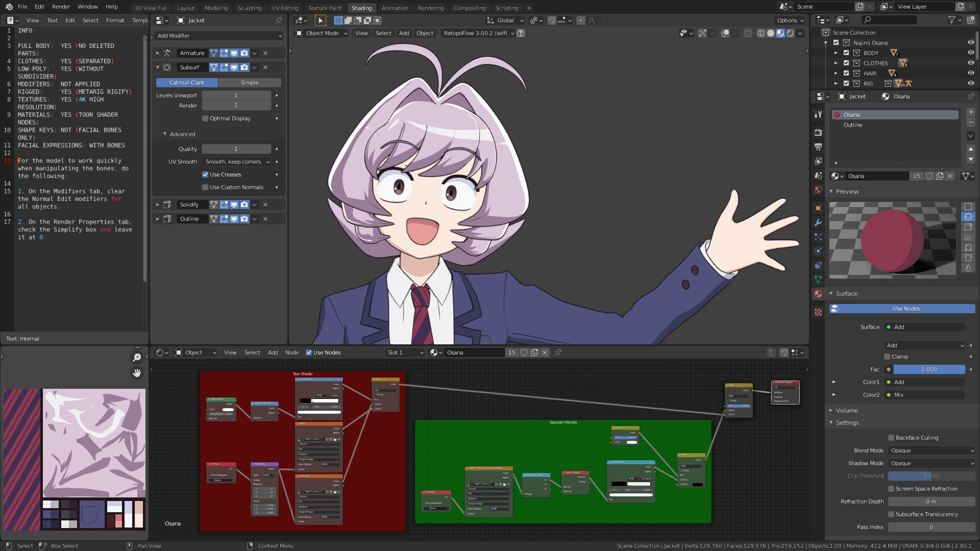 Najimi Osana - Komi Cant Communicate - 3D Model Blender Low-poly 3D model_2