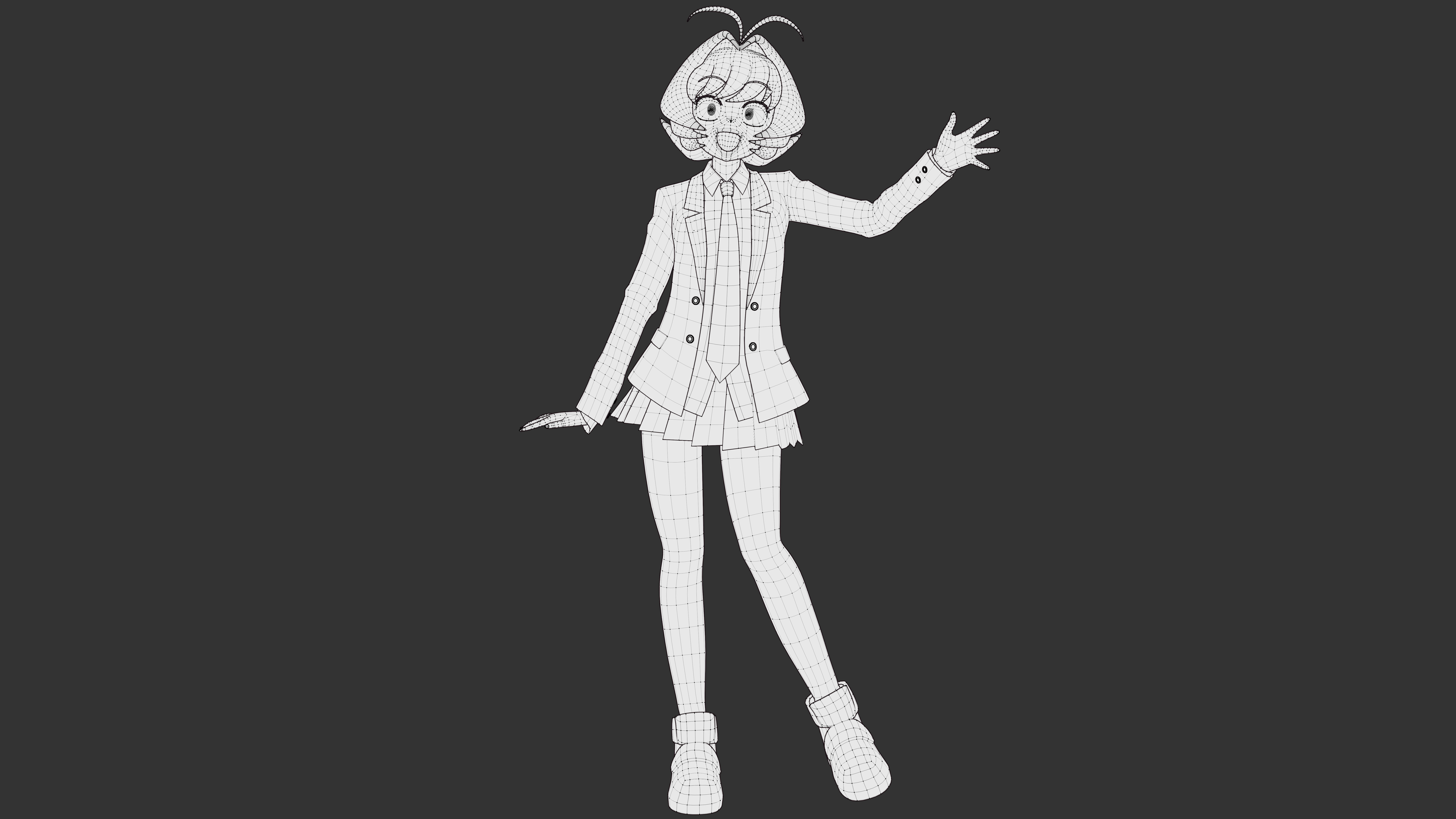 Najimi Osana - Komi Cant Communicate - 3D Model Blender Low-poly 3D model_7