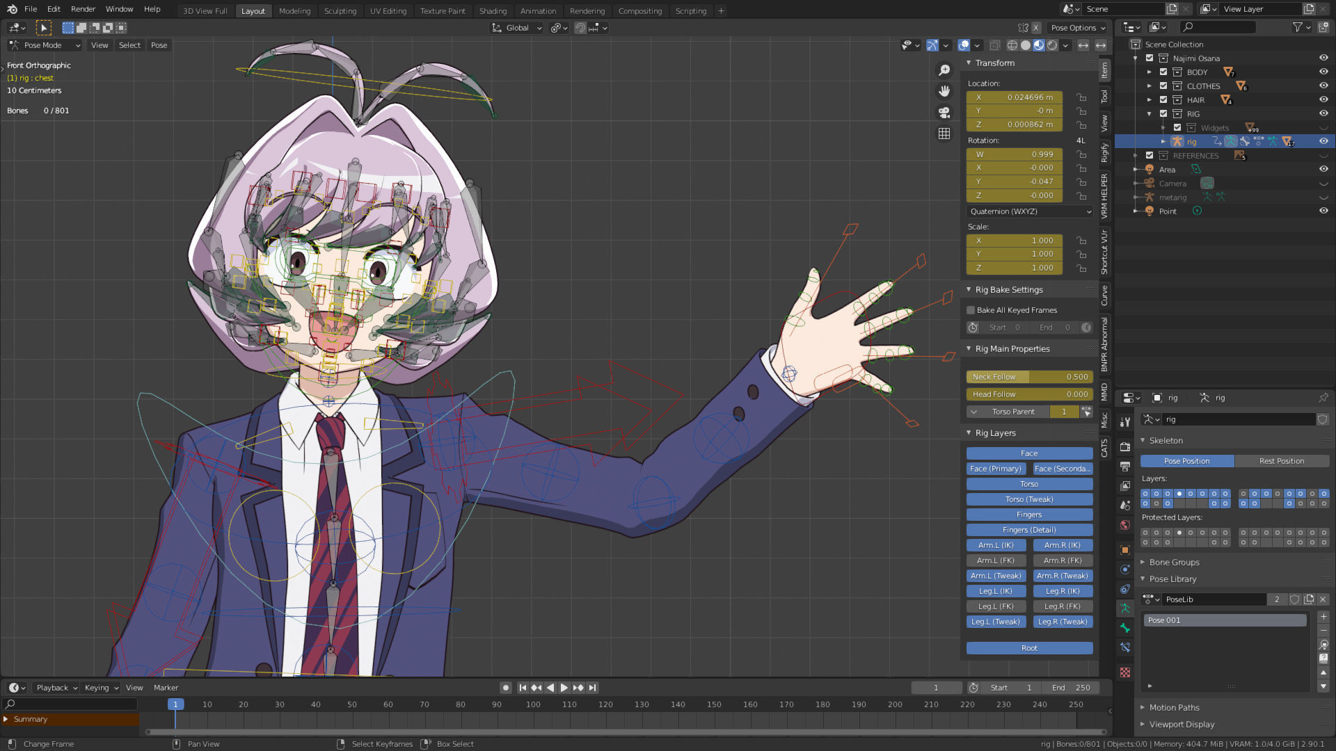 Najimi Osana - Komi Cant Communicate - 3D Model Blender Low-poly 3D model_3