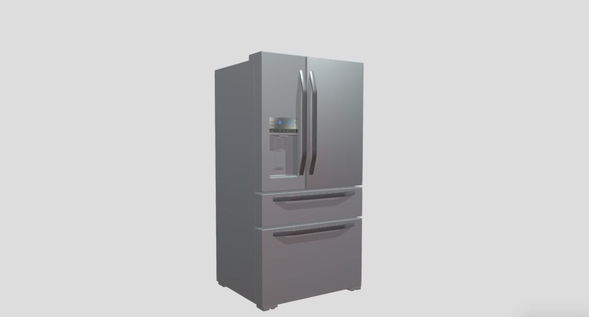 Refrigerator multi-door Side By Side Low-poly 3D model_5