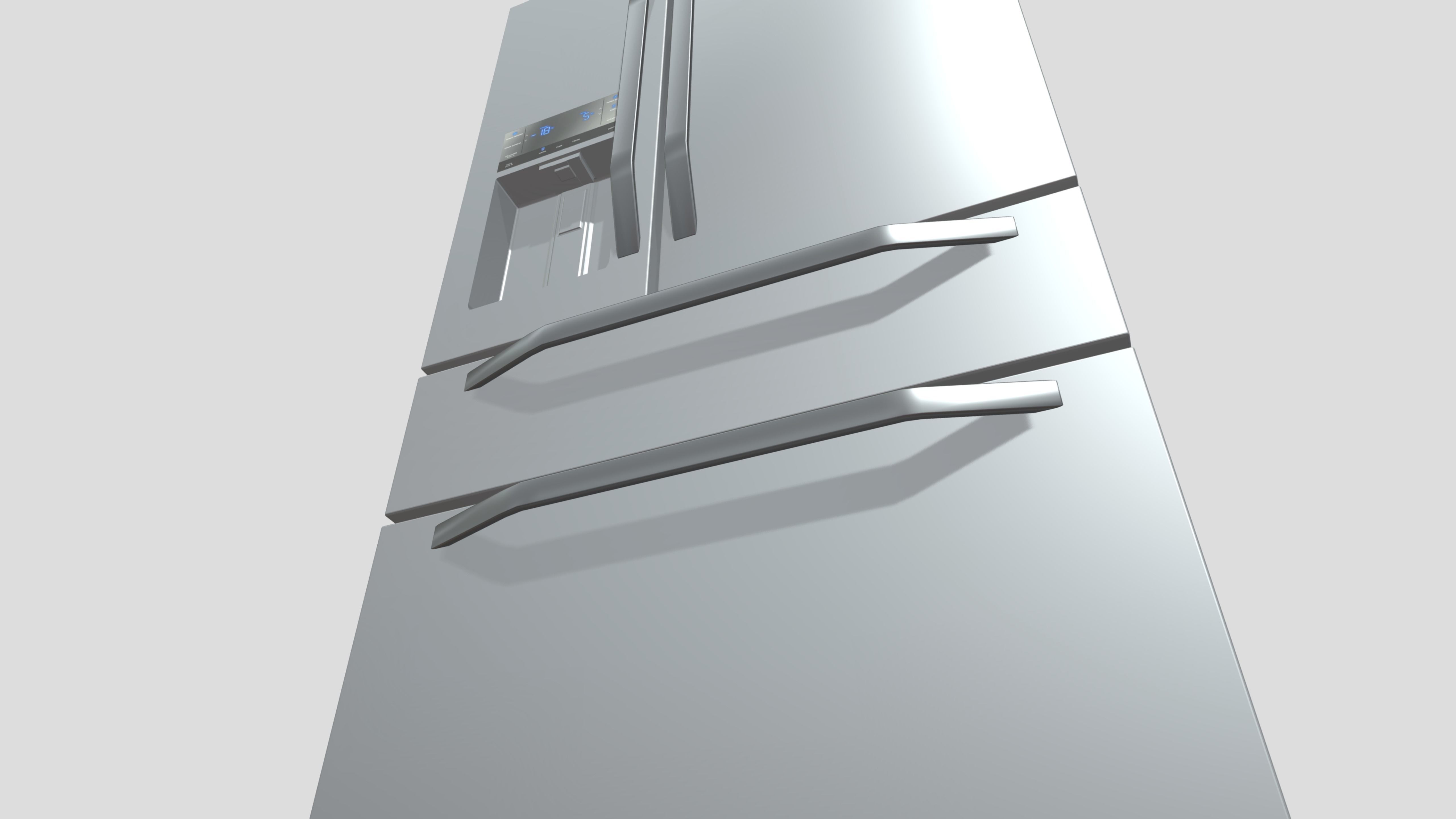 Refrigerator multi-door Side By Side Low-poly 3D model_8