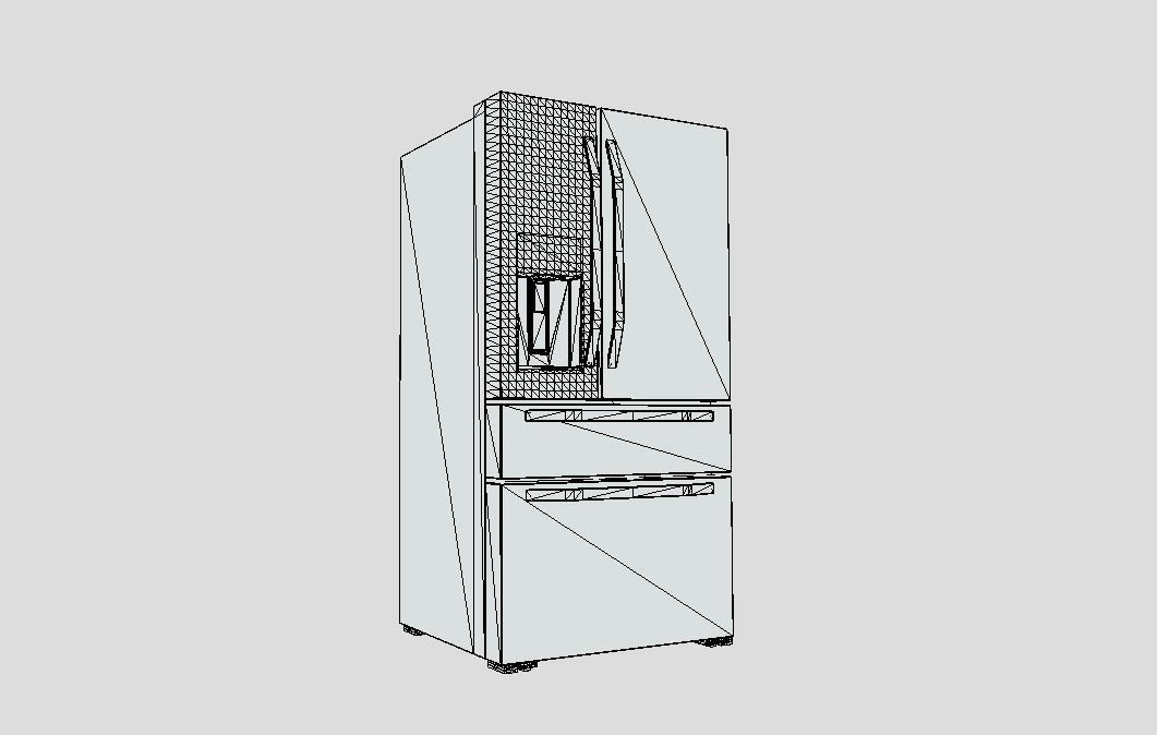 Refrigerator multi-door Side By Side Low-poly 3D model_6