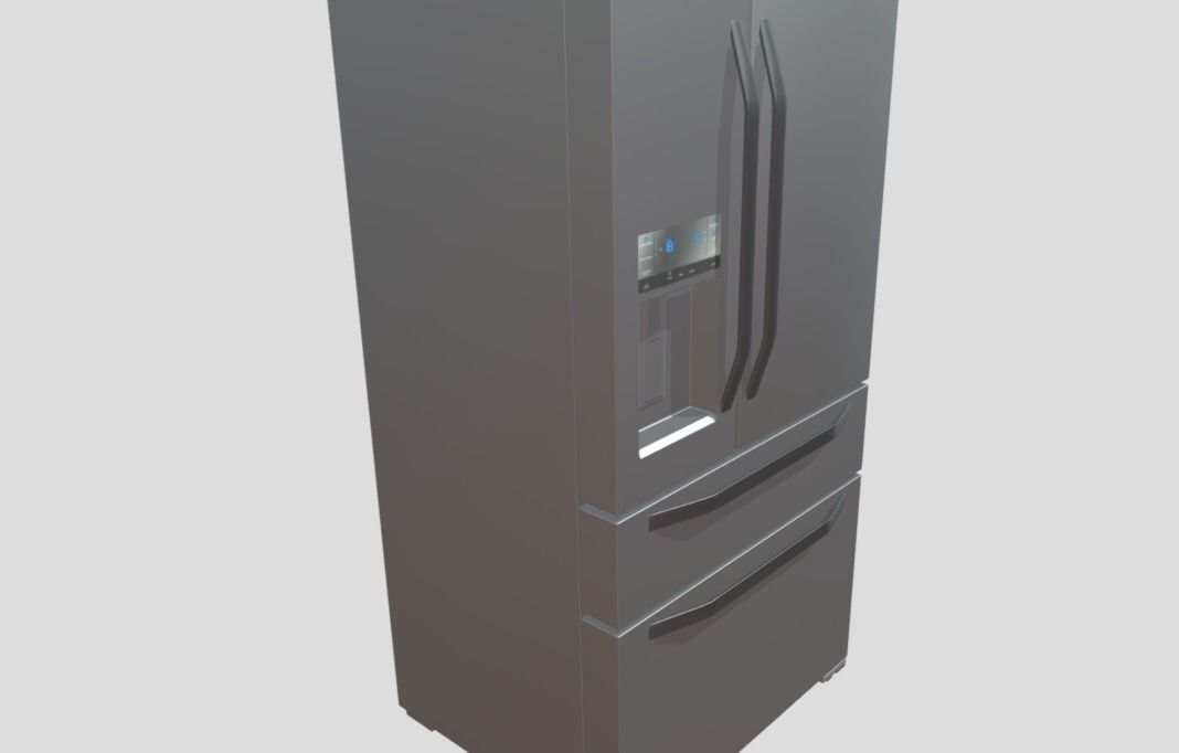 Refrigerator multi-door Side By Side Low-poly 3D model_3
