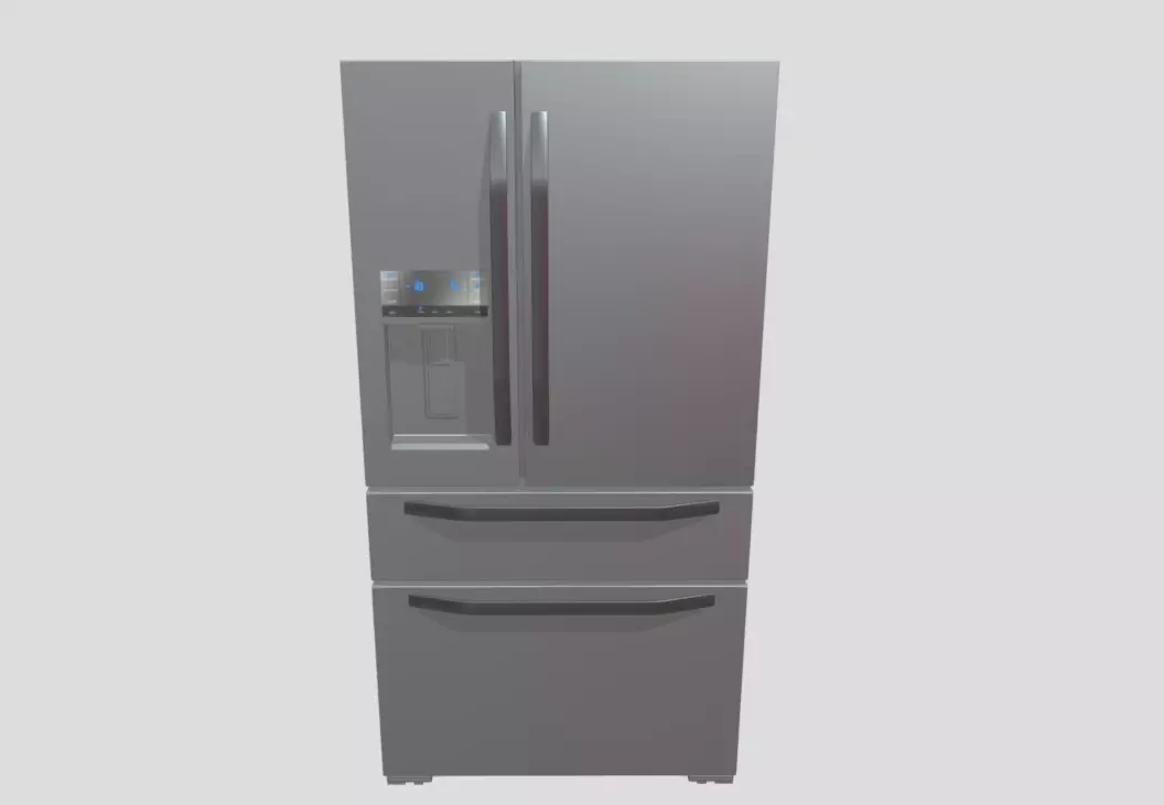 Refrigerator multi-door Side By Side Low-poly 3D model_0