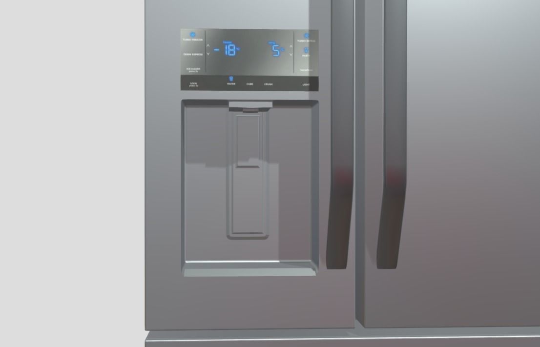 Refrigerator multi-door Side By Side Low-poly 3D model_2
