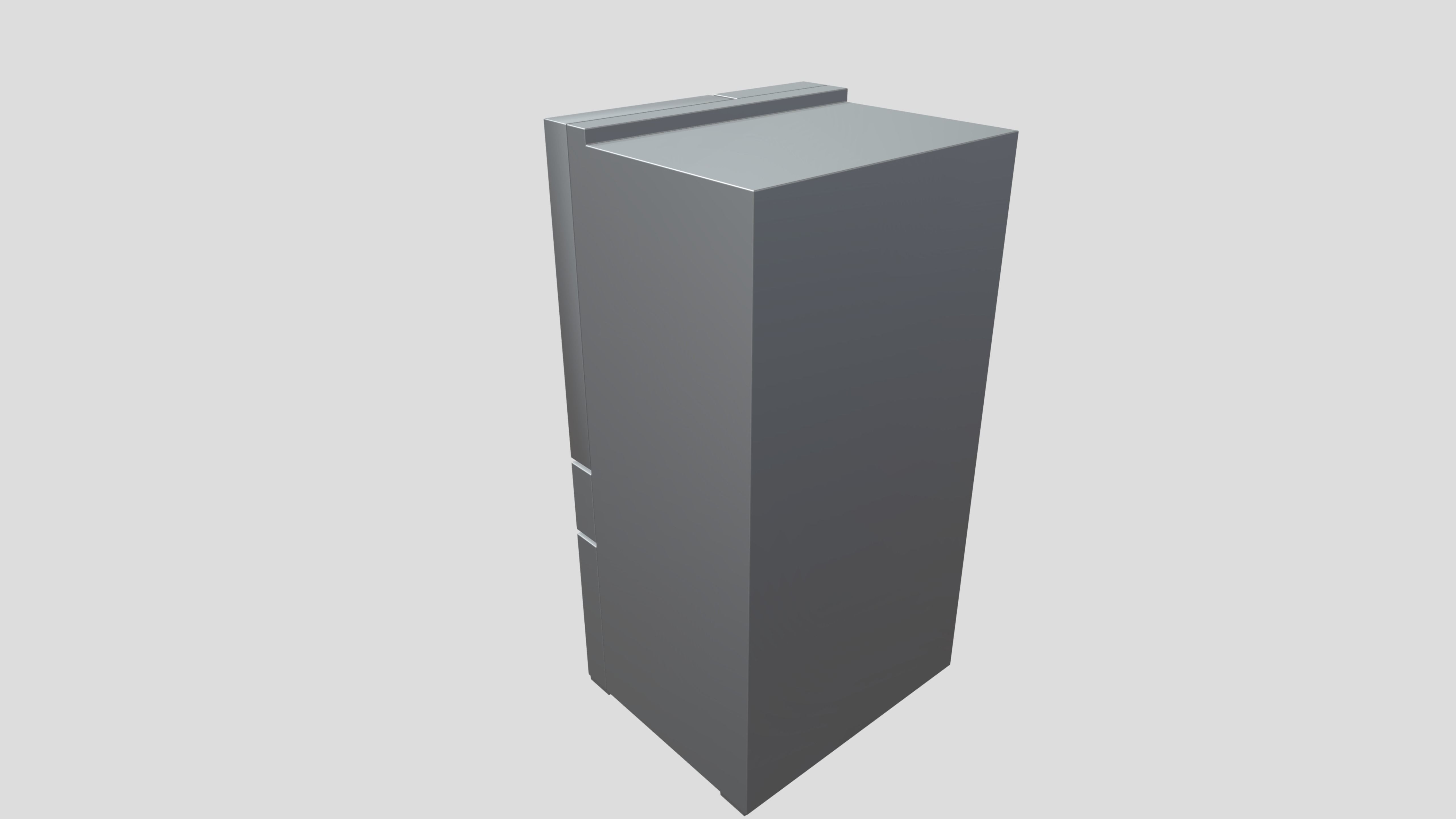 Refrigerator multi-door Side By Side Low-poly 3D model_1