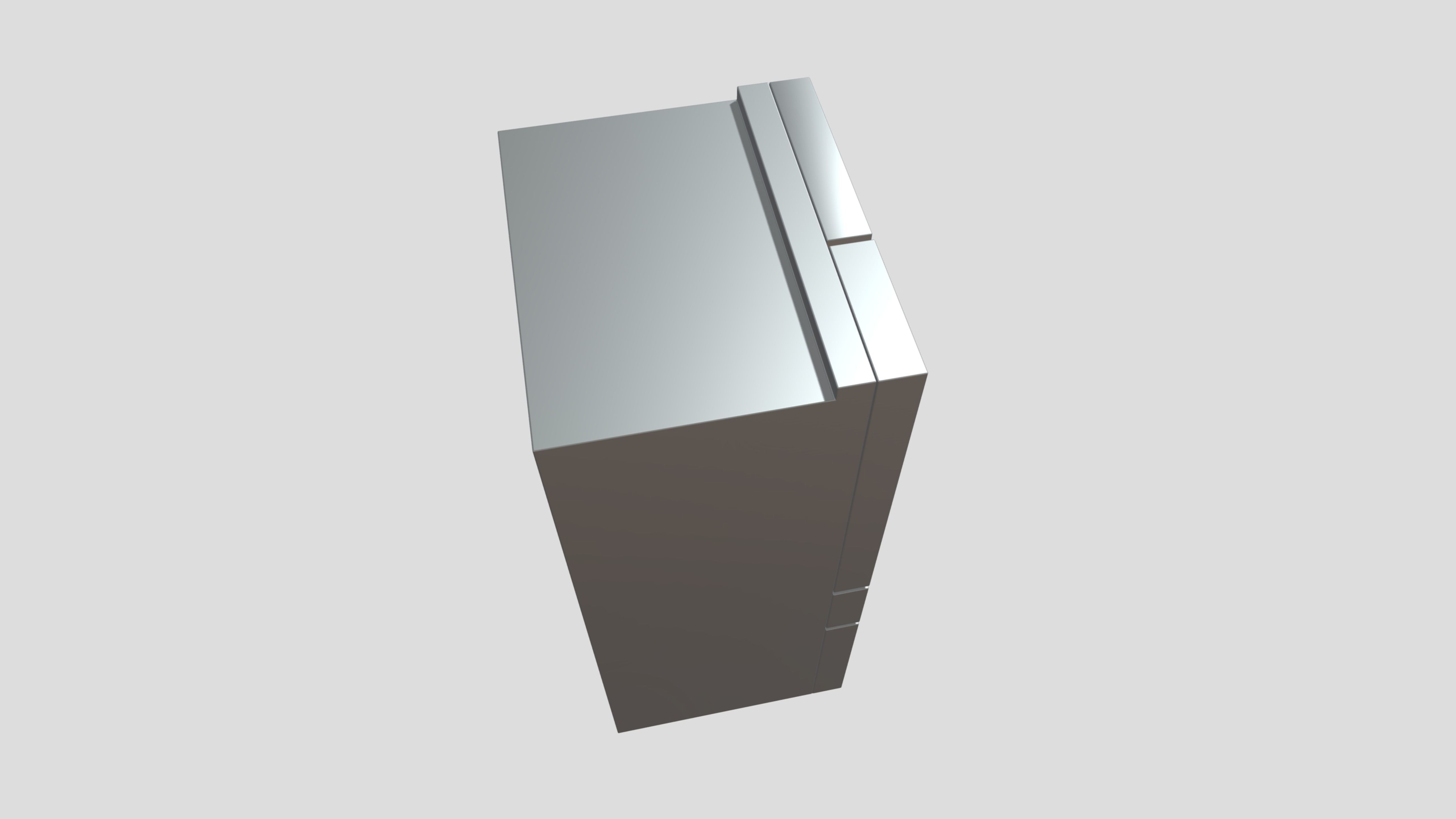 Refrigerator multi-door Side By Side Low-poly 3D model_7