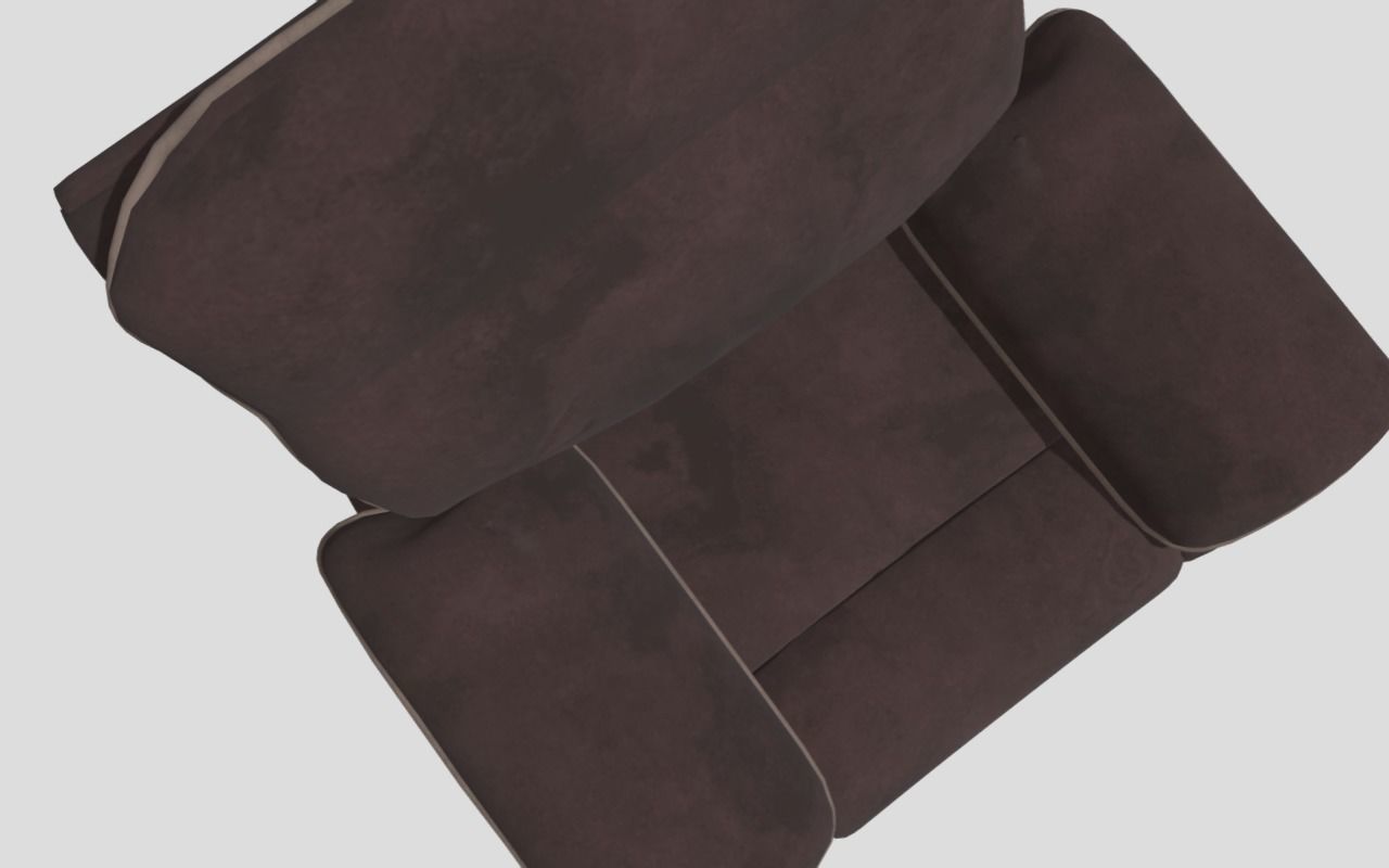 RECLINING 1 SECTION - BROWN Low-poly 3D model_5