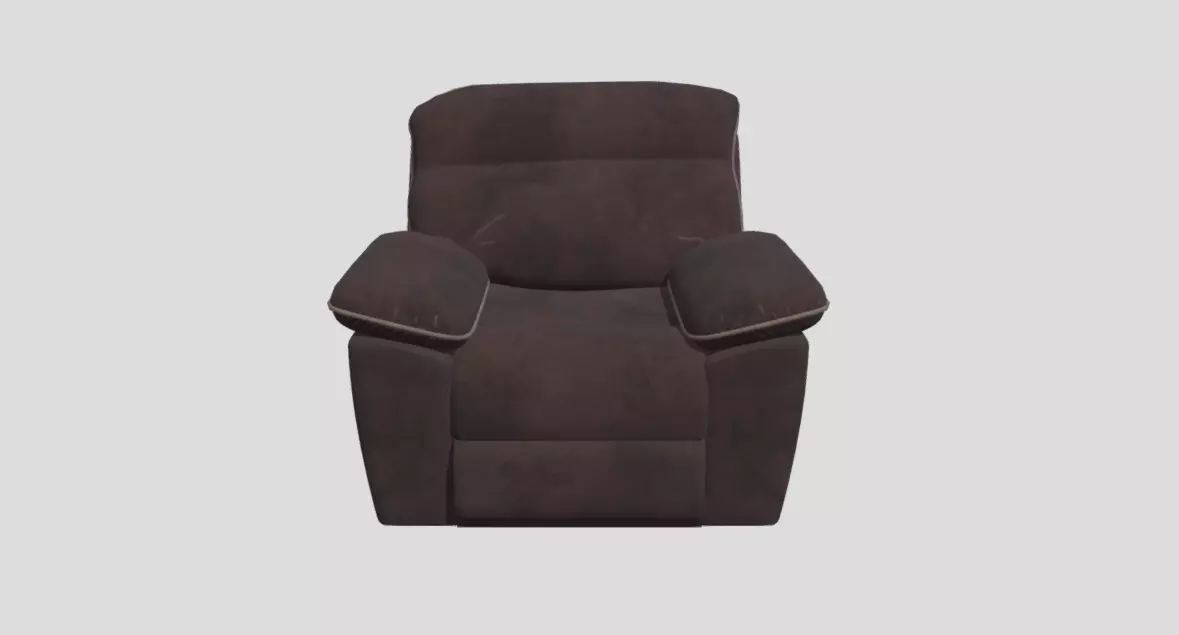 RECLINING 1 SECTION - BROWN Low-poly 3D model_0