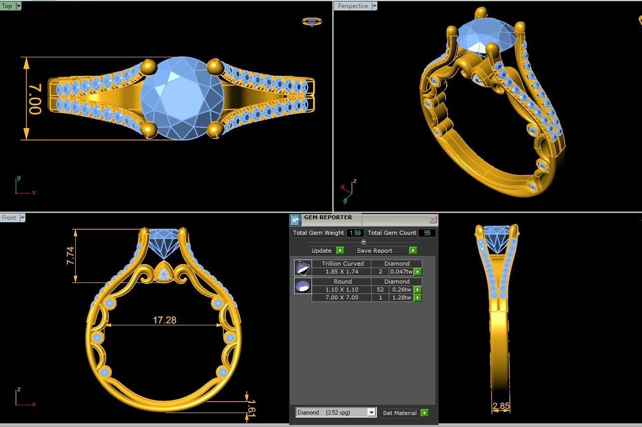 Verragio Bead Set Split Shank 3D print model_4