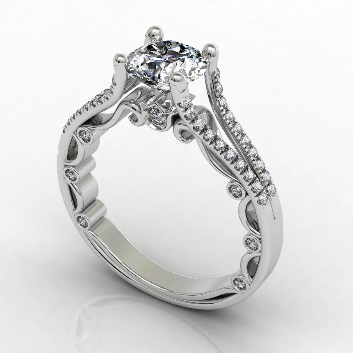 Verragio Bead Set Split Shank 3D print model_0