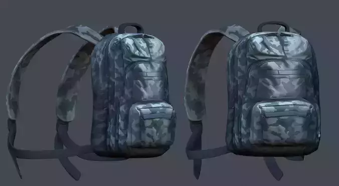 Backpack Camping Generic military human bag storqge  Low-poly 3D model