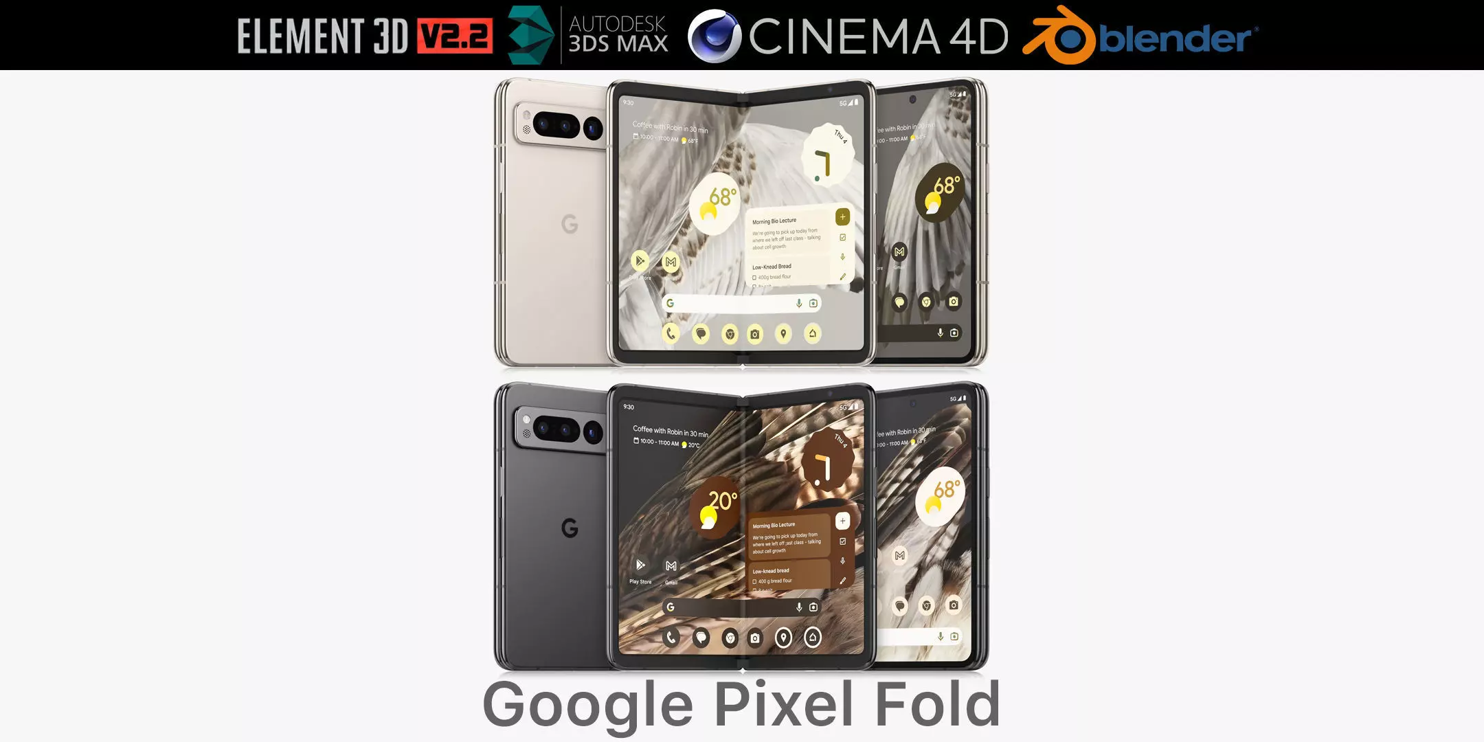 Google Pixel Fold All Colors 3D model_0