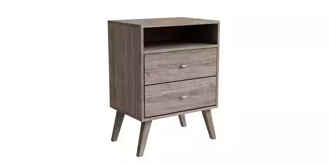 2 Drawers Tall Nightstand