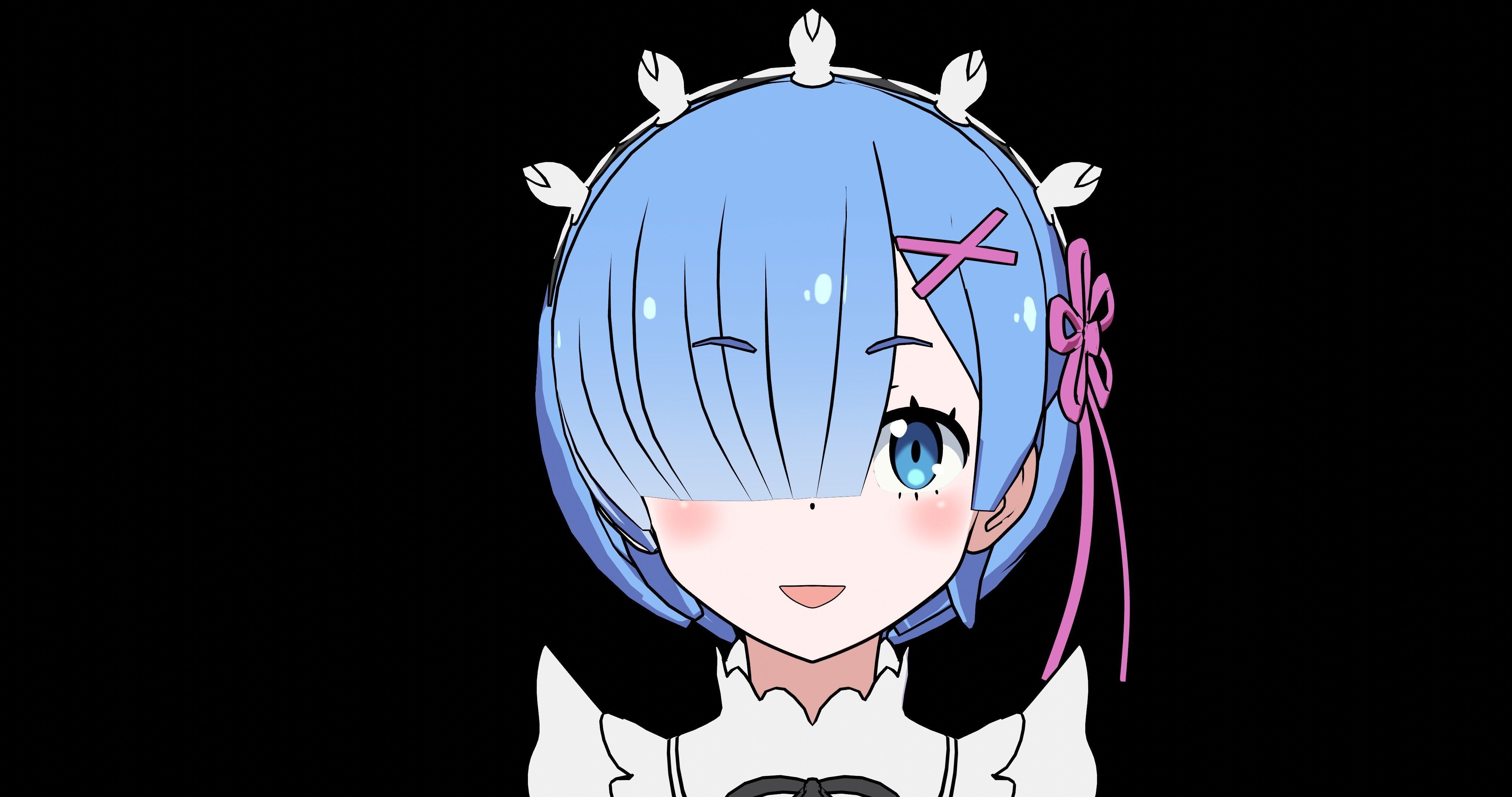 Pack Ram Rem - Re Zero Model 3D - Blender Low-poly 3D model_26