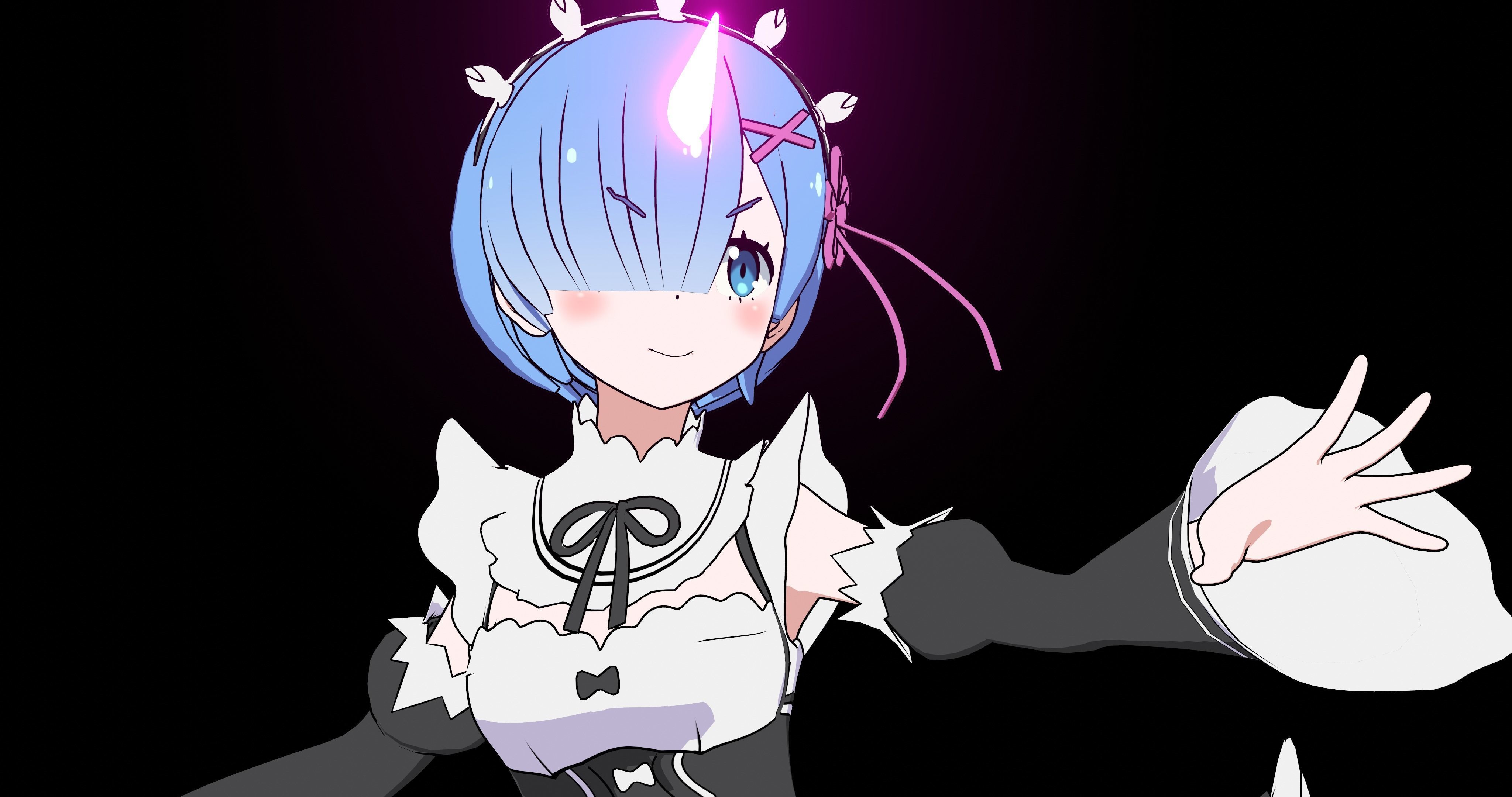 Pack Ram Rem - Re Zero Model 3D - Blender Low-poly 3D model_29