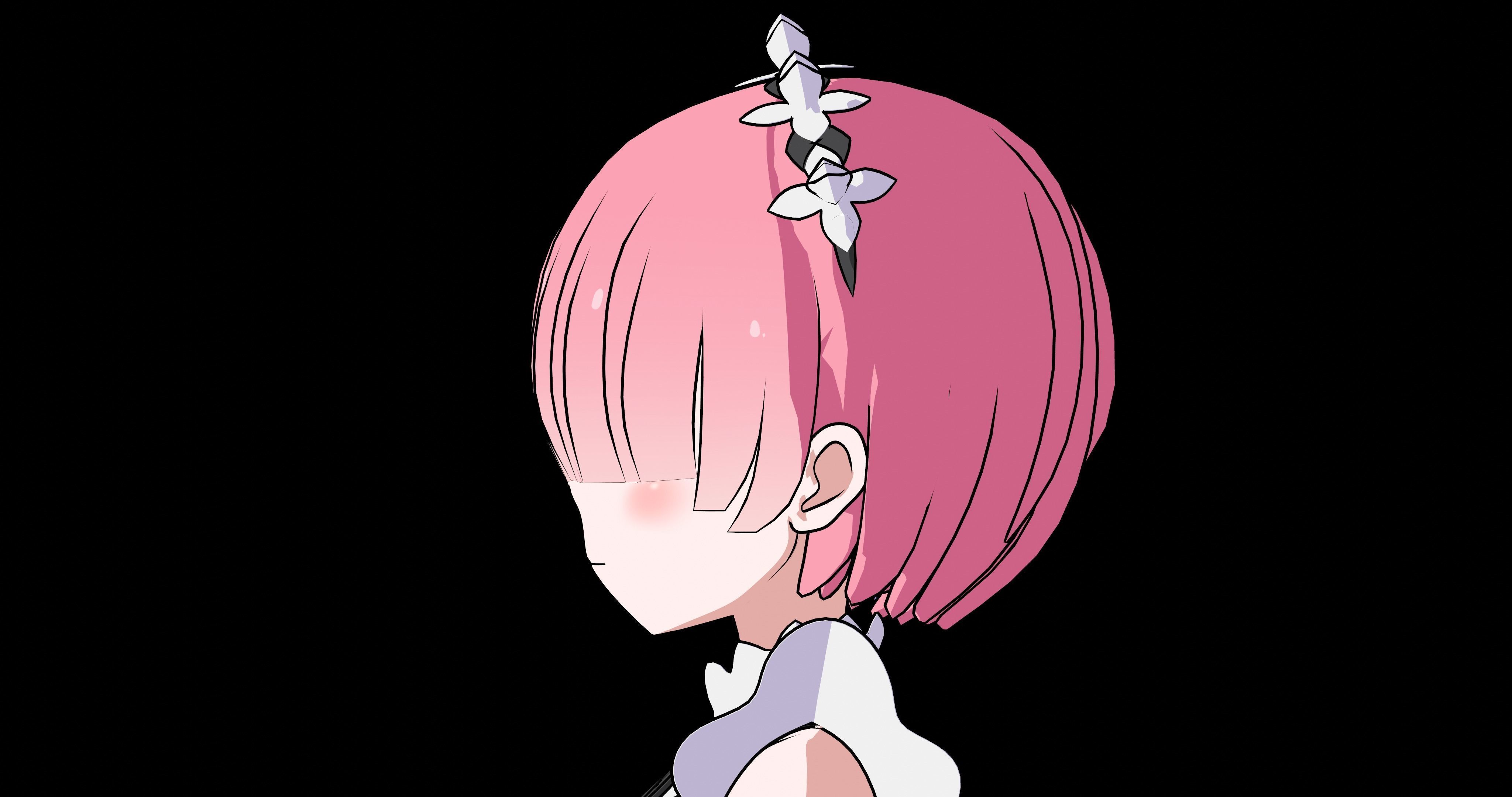 Pack Ram Rem - Re Zero Model 3D - Blender Low-poly 3D model_10