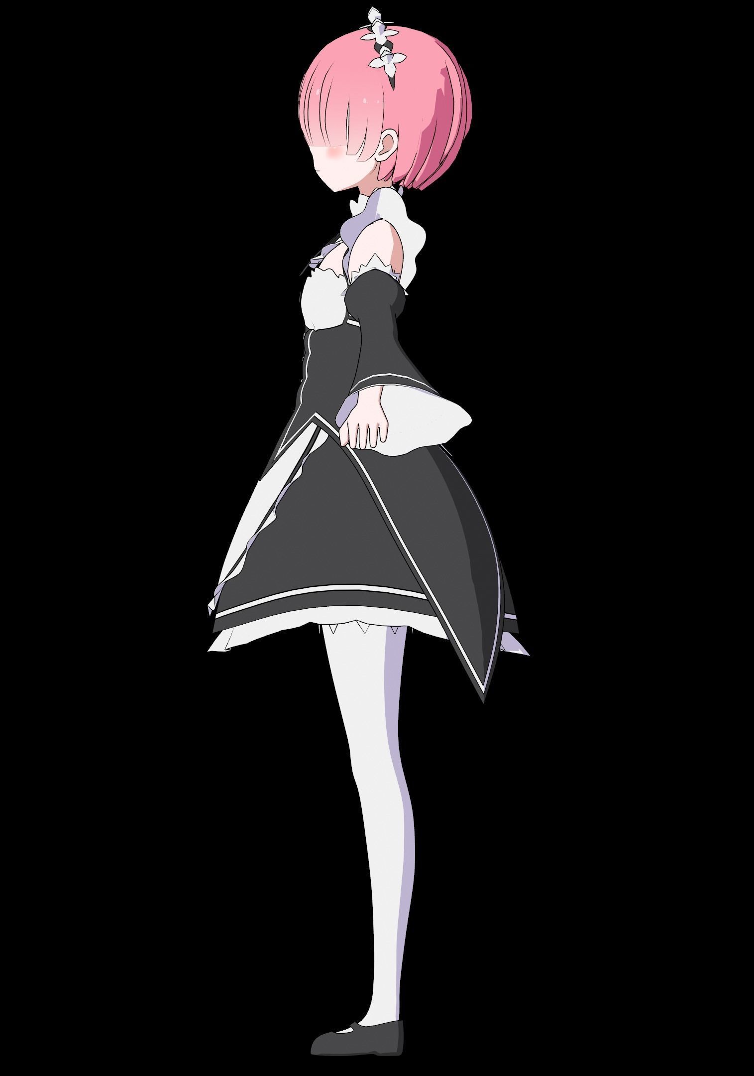 Pack Ram Rem - Re Zero Model 3D - Blender Low-poly 3D model_5