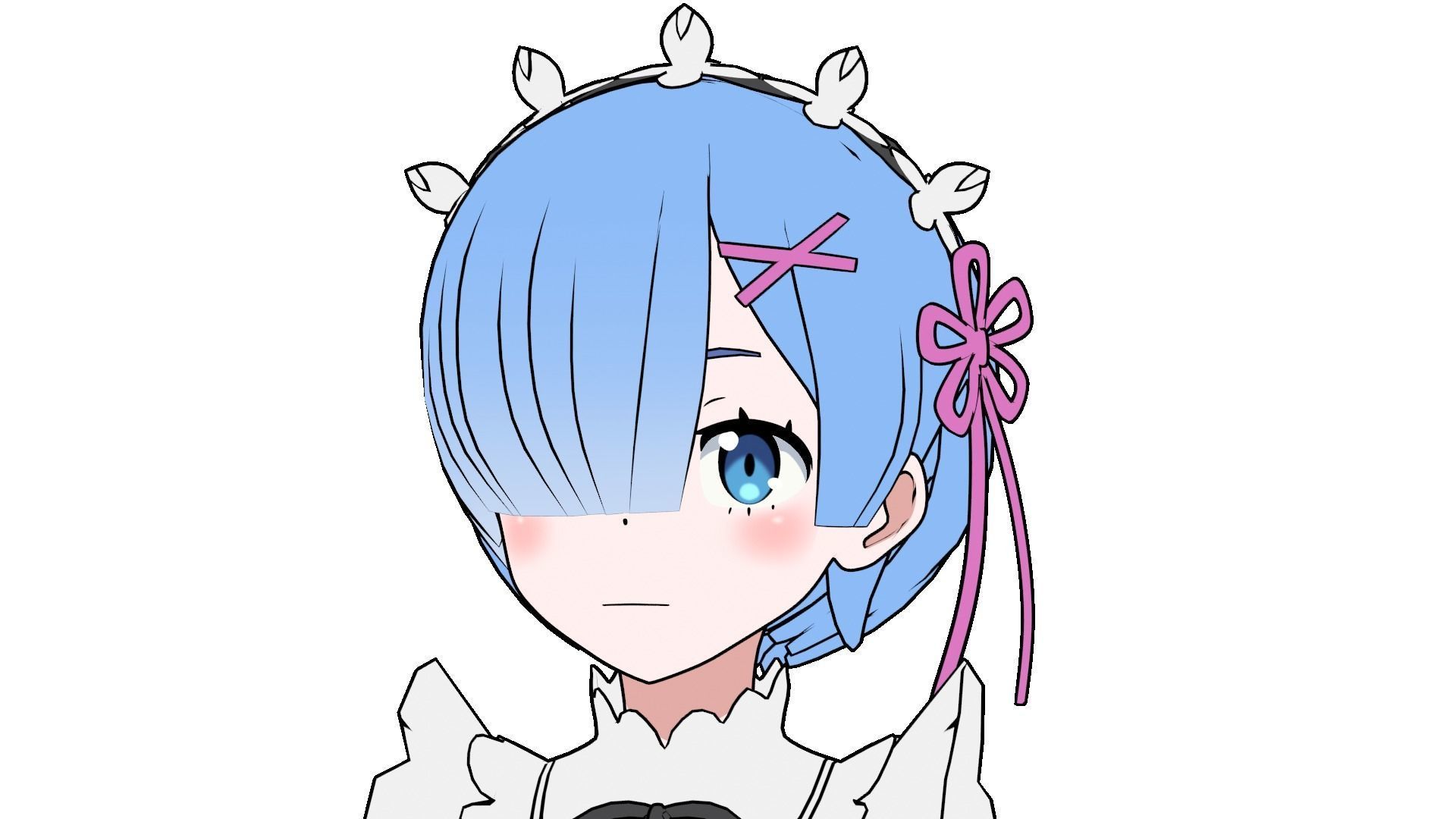 Pack Ram Rem - Re Zero Model 3D - Blender Low-poly 3D model_22