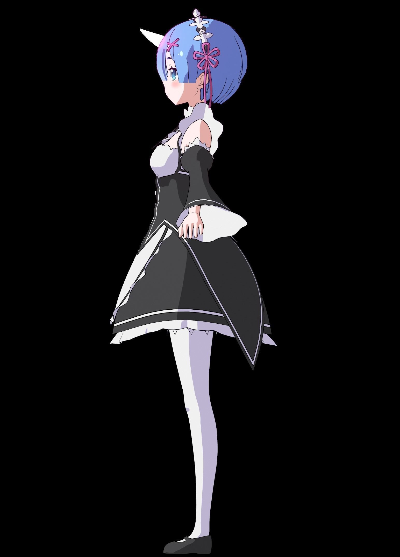 Pack Ram Rem - Re Zero Model 3D - Blender Low-poly 3D model_19