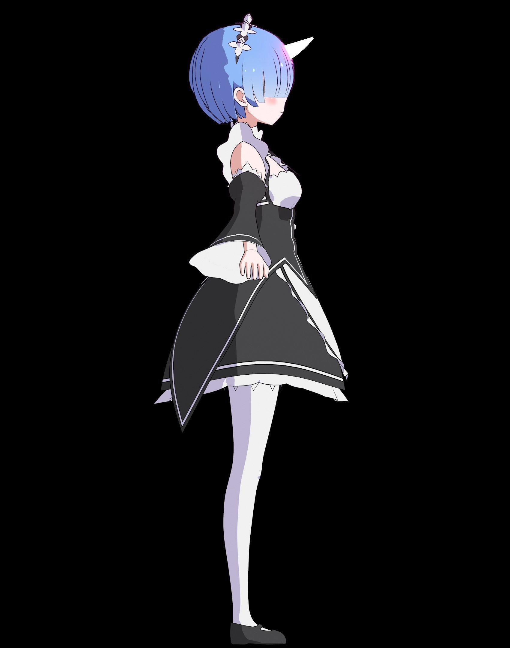Pack Ram Rem - Re Zero Model 3D - Blender Low-poly 3D model_15