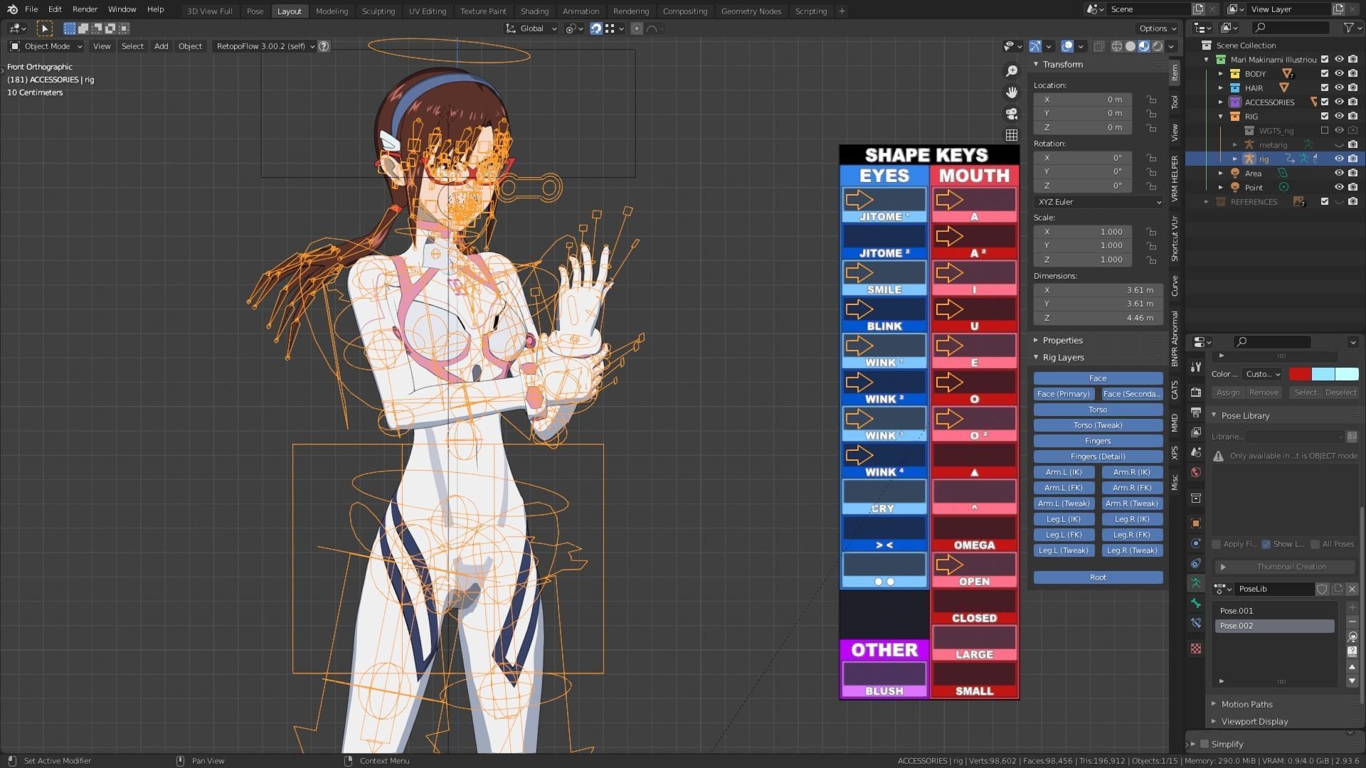 Pack Mari Makinami - Evangelion - 3D Model blender Low-poly 3D model_28