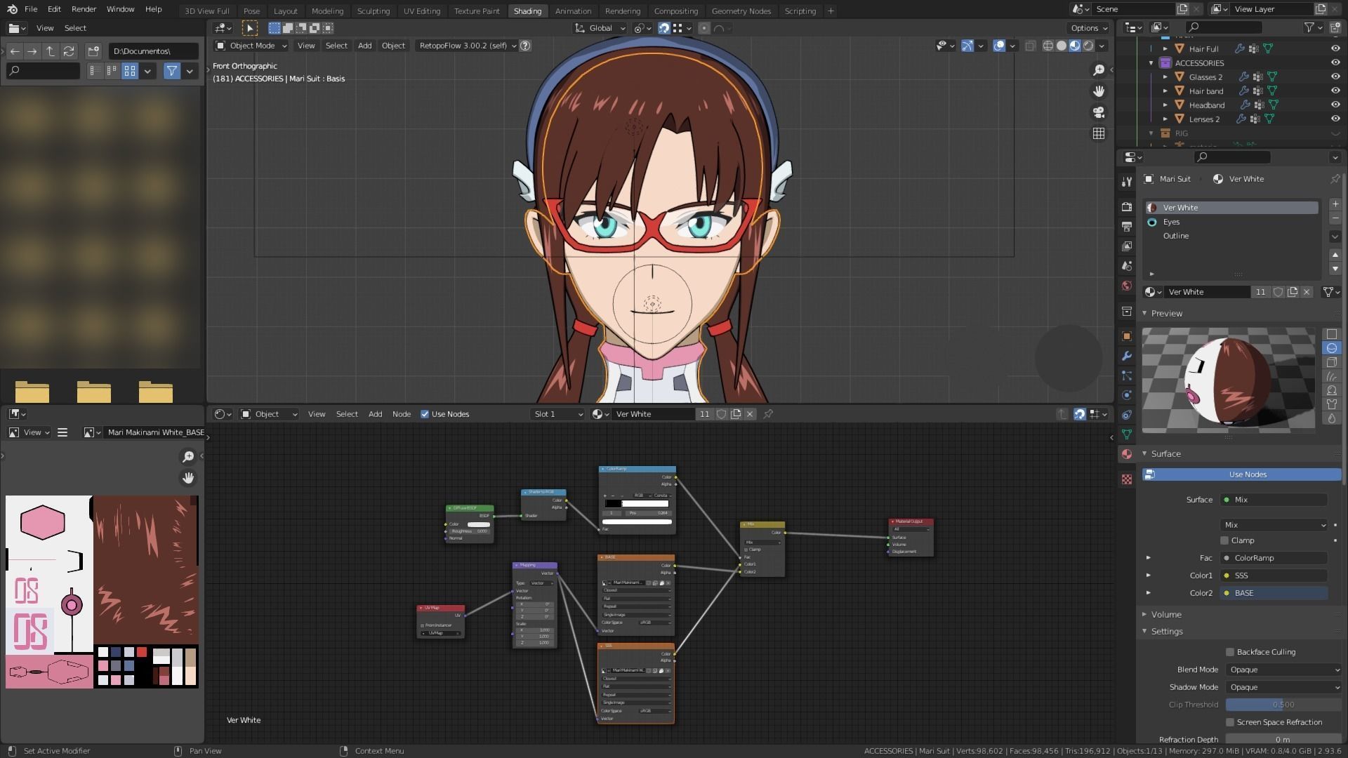 Pack Mari Makinami - Evangelion - 3D Model blender Low-poly 3D model_27