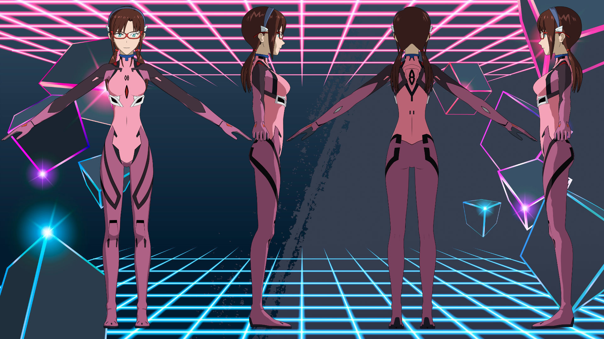 Pack Mari Makinami - Evangelion - 3D Model blender Low-poly 3D model_16