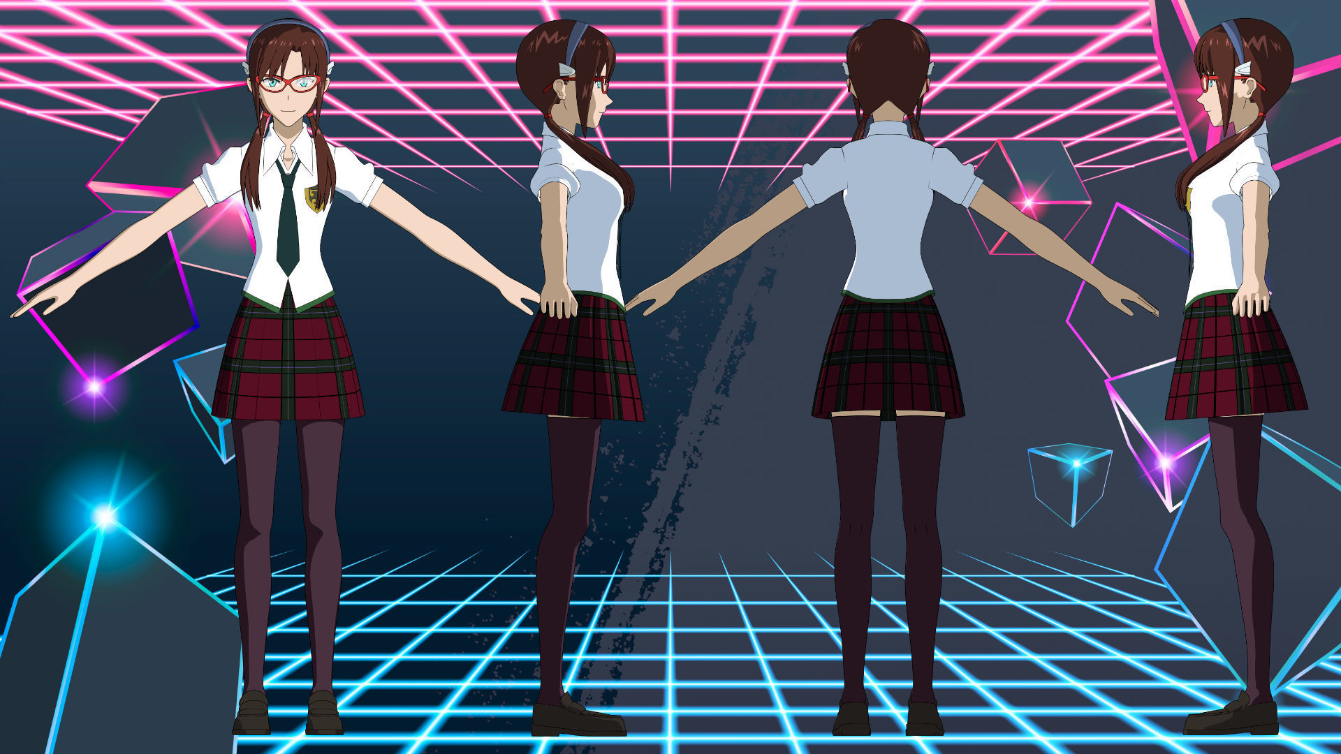 Pack Mari Makinami - Evangelion - 3D Model blender Low-poly 3D model_29