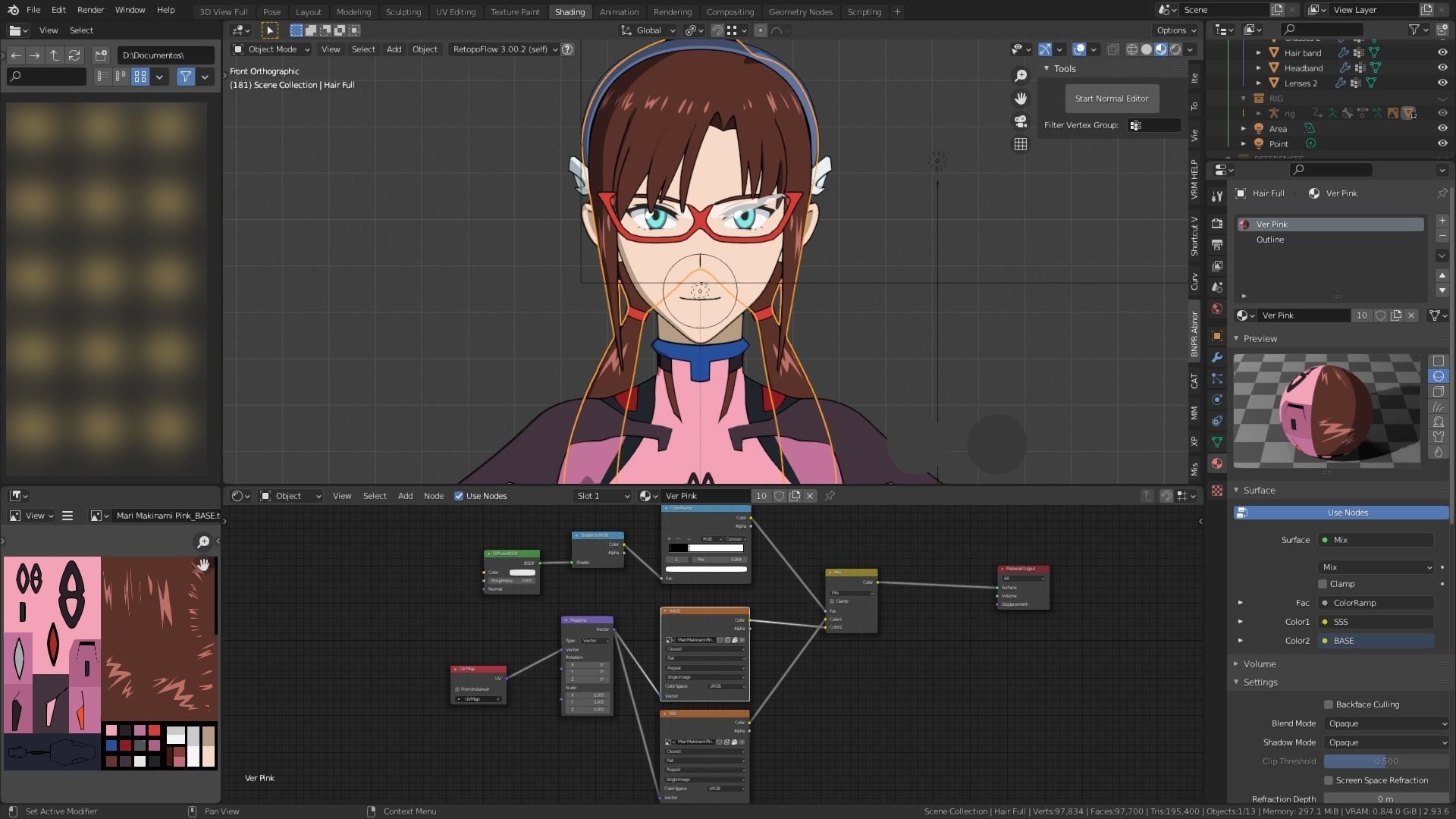 Pack Mari Makinami - Evangelion - 3D Model blender Low-poly 3D model_24