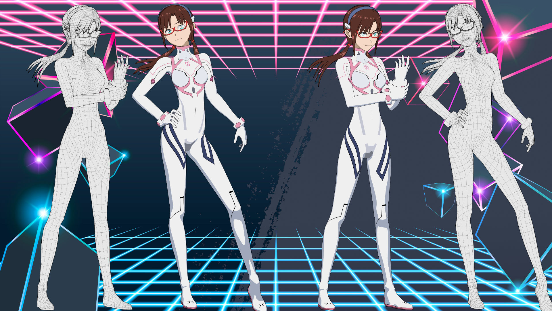 Pack Mari Makinami - Evangelion - 3D Model blender Low-poly 3D model_15