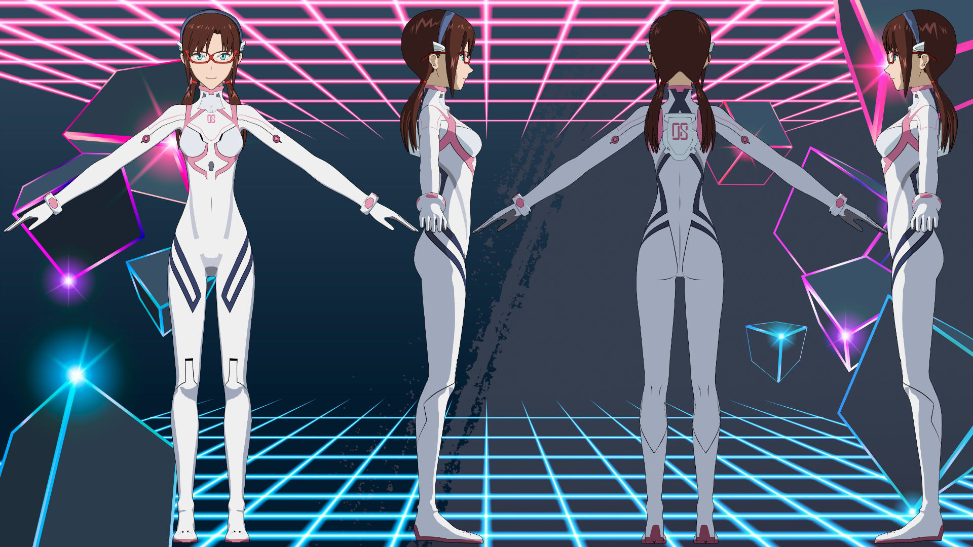 Pack Mari Makinami - Evangelion - 3D Model blender Low-poly 3D model_21