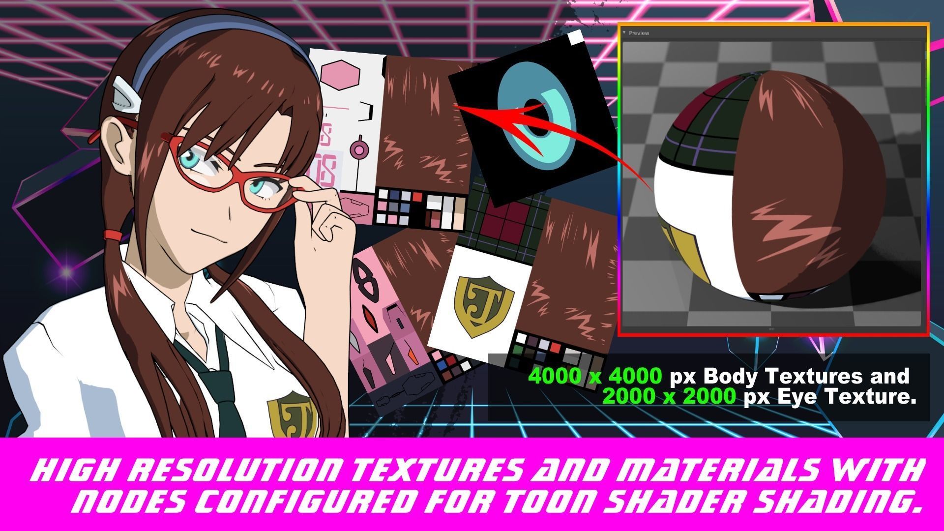 Pack Mari Makinami - Evangelion - 3D Model blender Low-poly 3D model_3