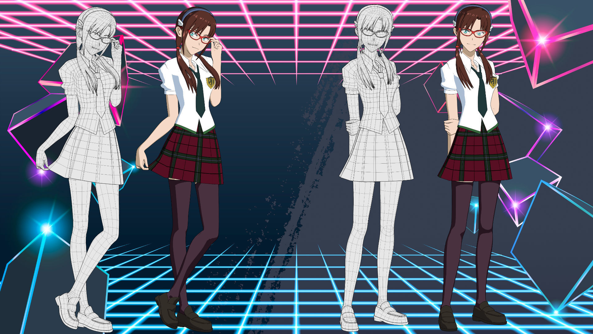 Pack Mari Makinami - Evangelion - 3D Model blender Low-poly 3D model_9